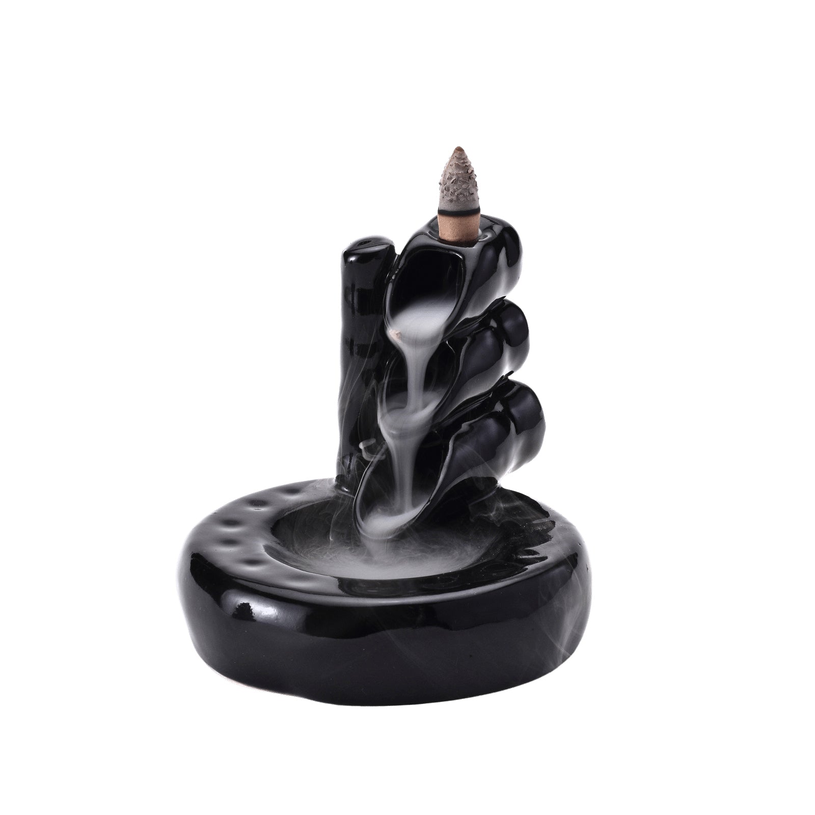 Pipe Smoke Fountain Back Flow Incense Burner With 20 Incense Cones