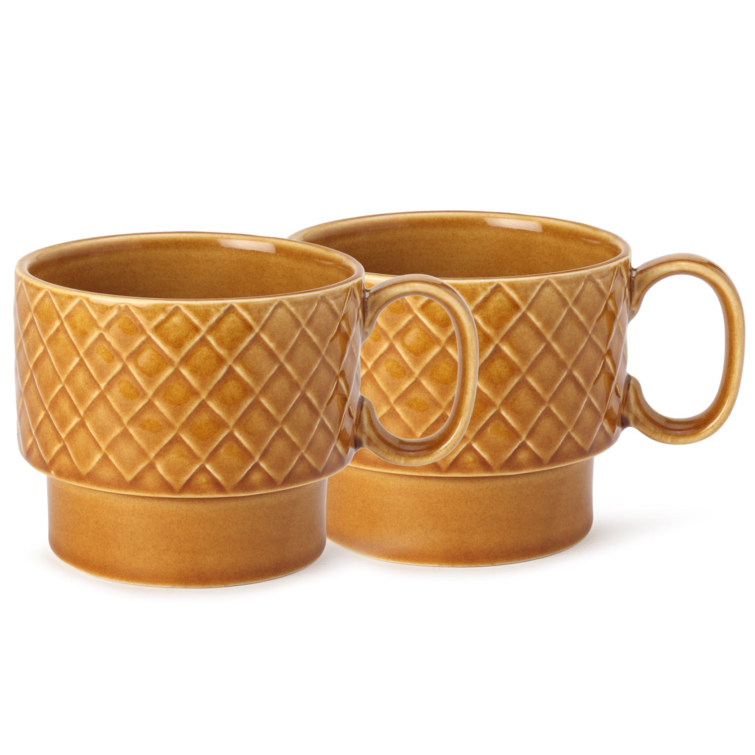 Golden Brown Ceramic Cups Set of 2 Pieces (500 ml)