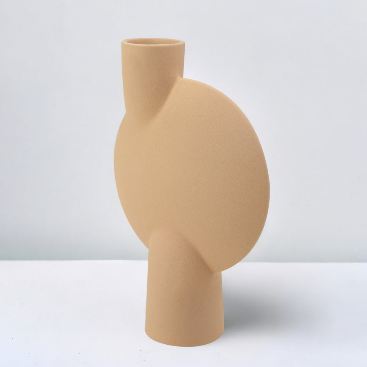 Bodhi House Ceramic Handcrafted Modern Abstract Bubl Minimalist Aesthetic Flower Vase for Home Decor and Gifting Vases | Matte Finish | Decorative Flower Vase for Living Room - Beige | Set of 2 Bodhi House