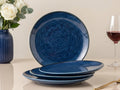 Reactive Blue Quarter Plates | 4 pcs