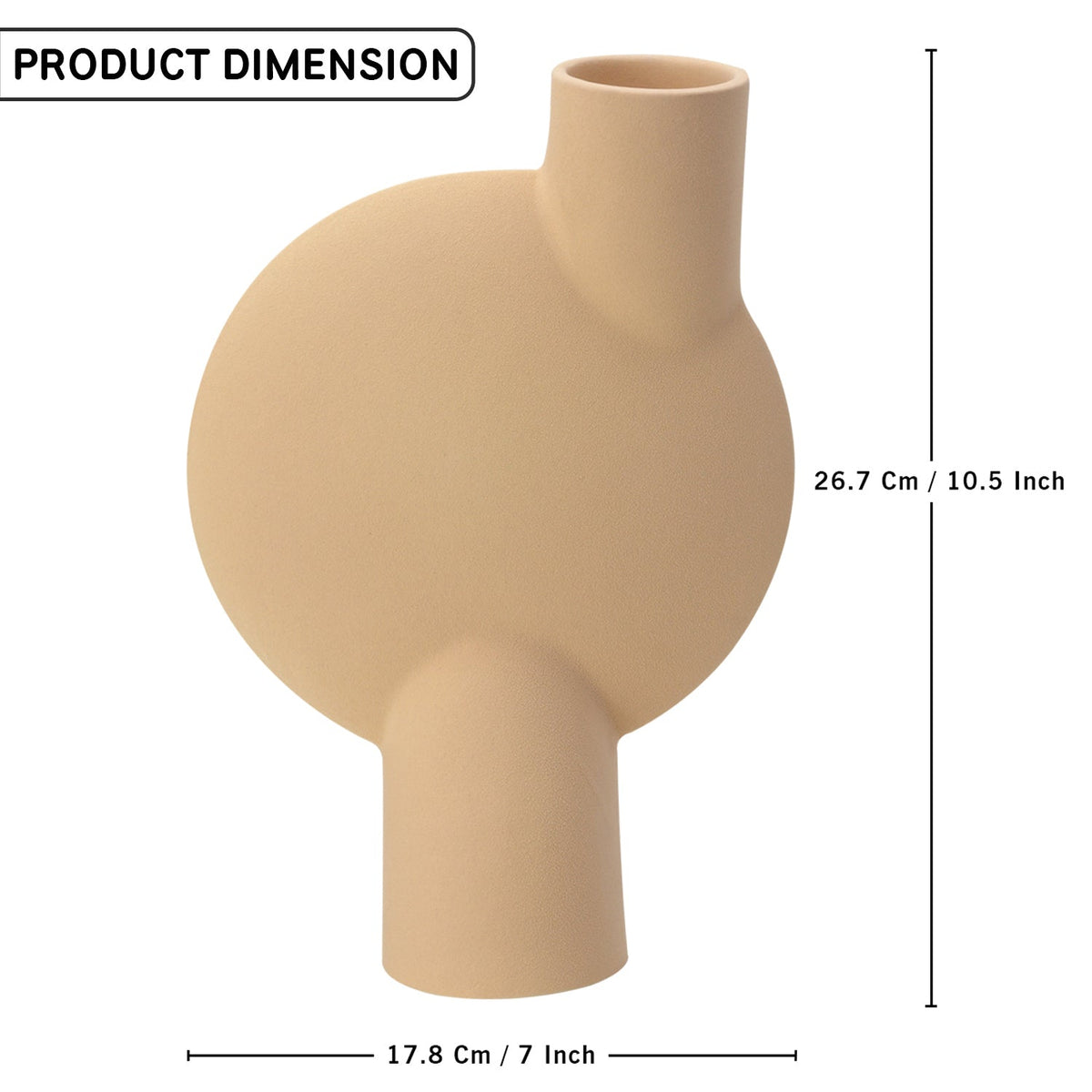 Bodhi House Ceramic Handcrafted Modern Abstract Bubl Minimalist Aesthetic Flower Vase for Home Decor and Gifting Vases | Matte Finish | Decorative Flower Vase for Living Room - Beige | Set of 2 Bodhi House