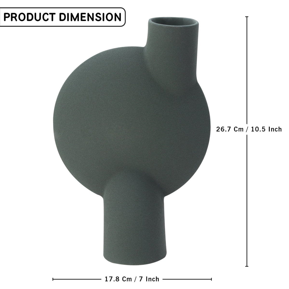 Bodhi House Ceramic Handcrafted Modern Abstract Bubl Minimalist Aesthetic Flower Vase for Home Decor and Gifting Vases | Matte Finish | Decorative Flower Vase for Living Room - Bottle Green | Set of 2 Bodhi House