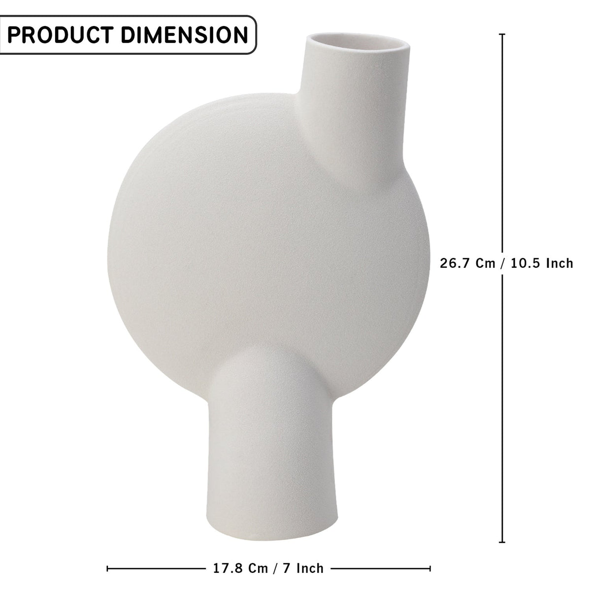 Bodhi House Ceramic Handcrafted Modern Abstract Bubl Minimalist Aesthetic Flower Vase for Home Decor and Gifting Vases | Matte Finish | Decorative Flower Vase for Living Room - White Bodhi House