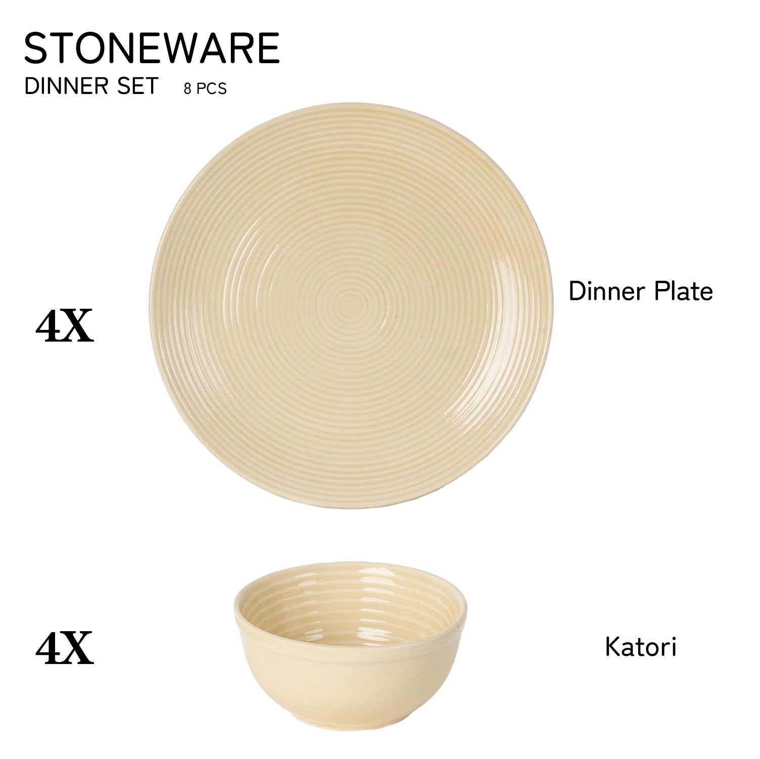 Acorn Premium Ceramic Dinner Set Of 8 Pcs