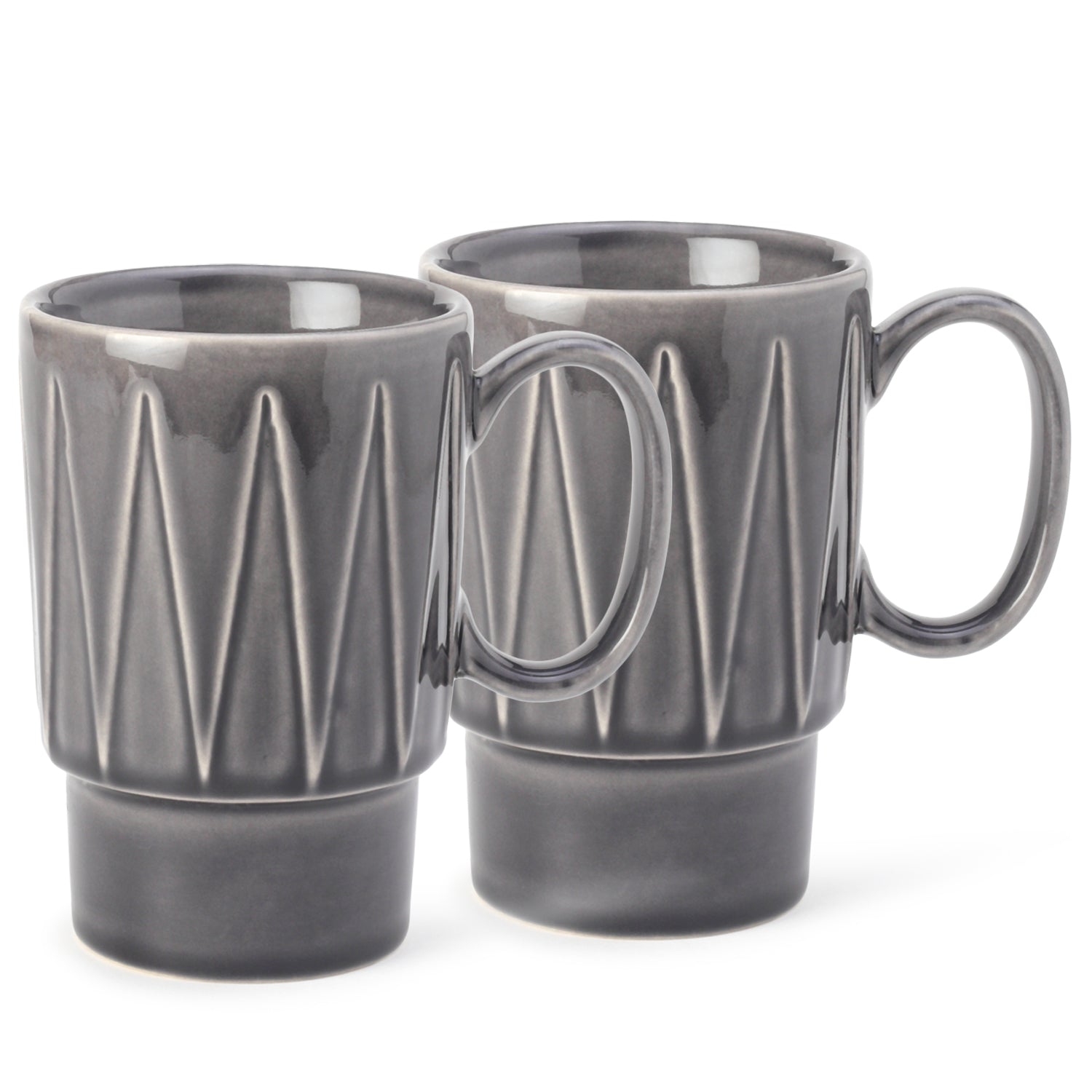 Ash Grey Ceramic Cups Set of 2 Pieces (350 ml)