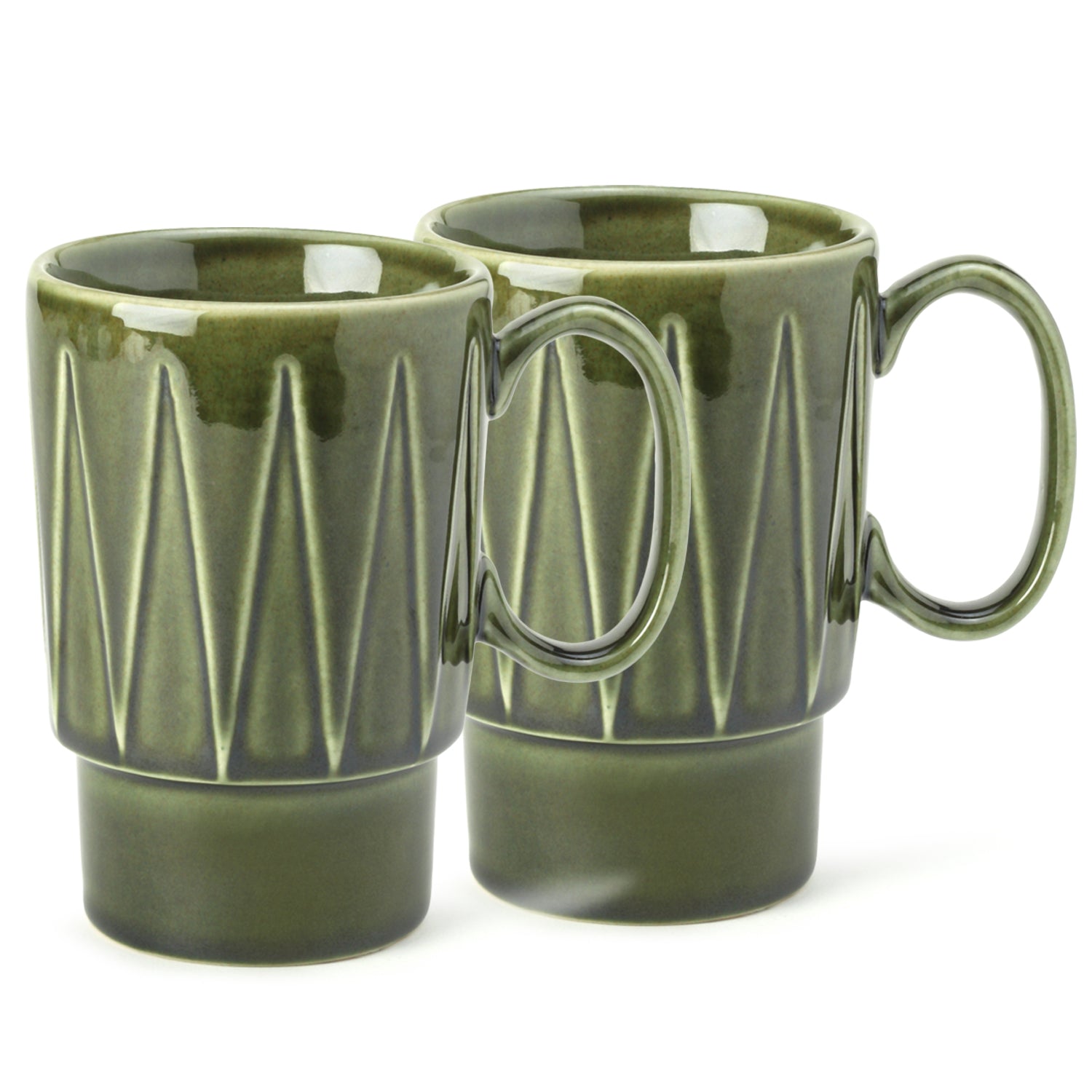 Moss Green Ceramic Cups Set of 2 Pieces (350 ml)