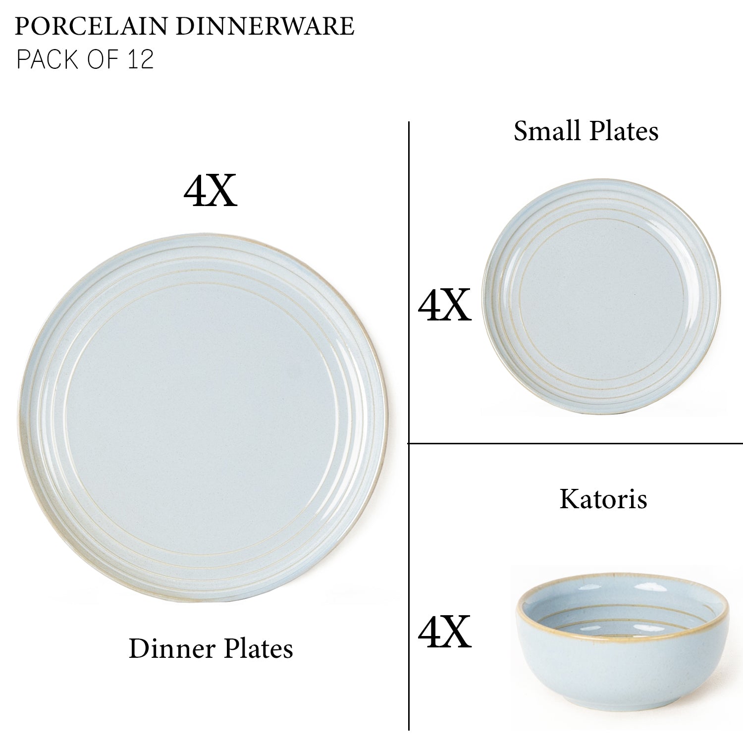 Abhra Premium Porcelain Dinner Set Of 12 Pcs