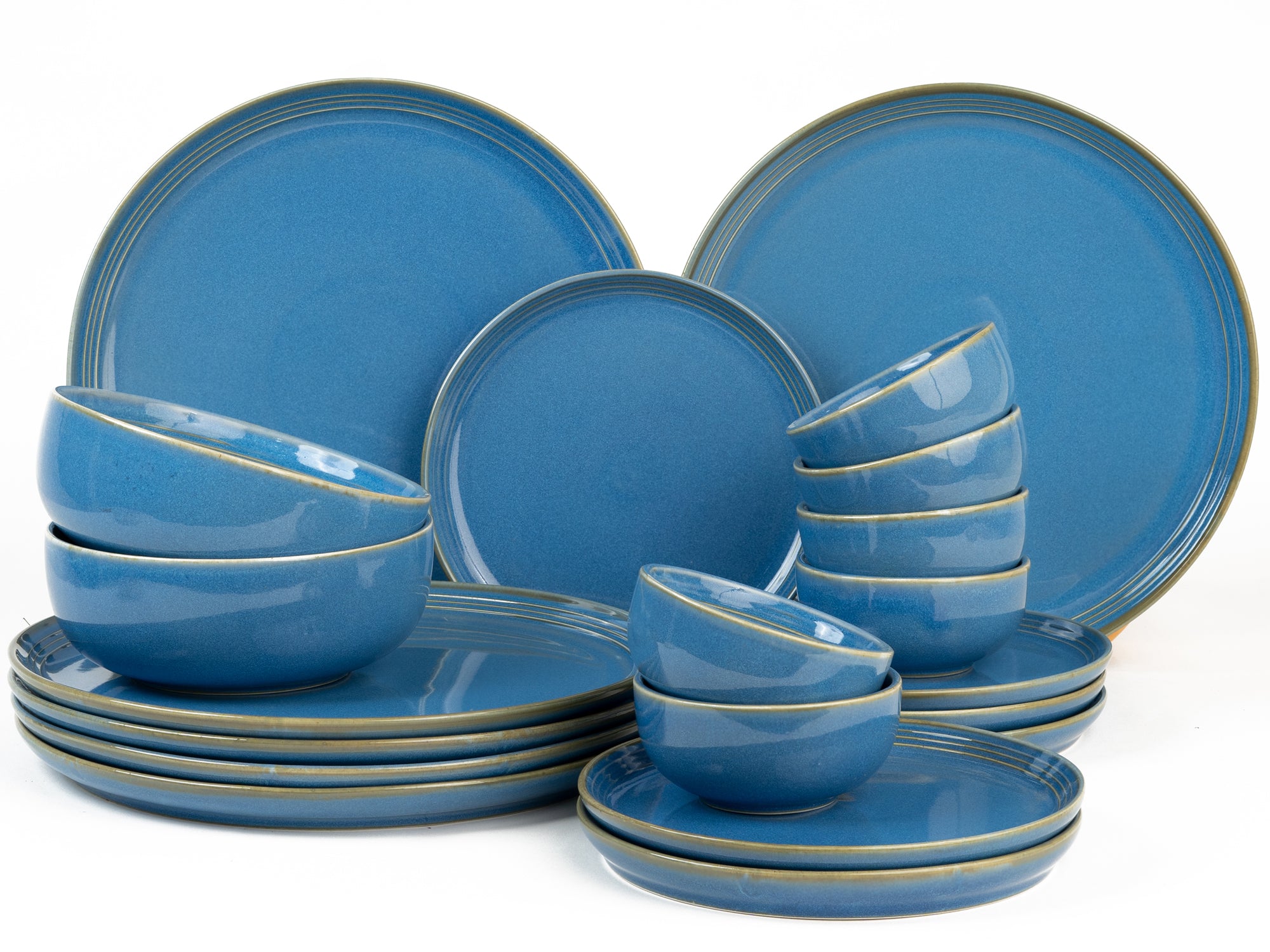 Mid Blue Premium Porcelain Dinner Set of 20 Pcs