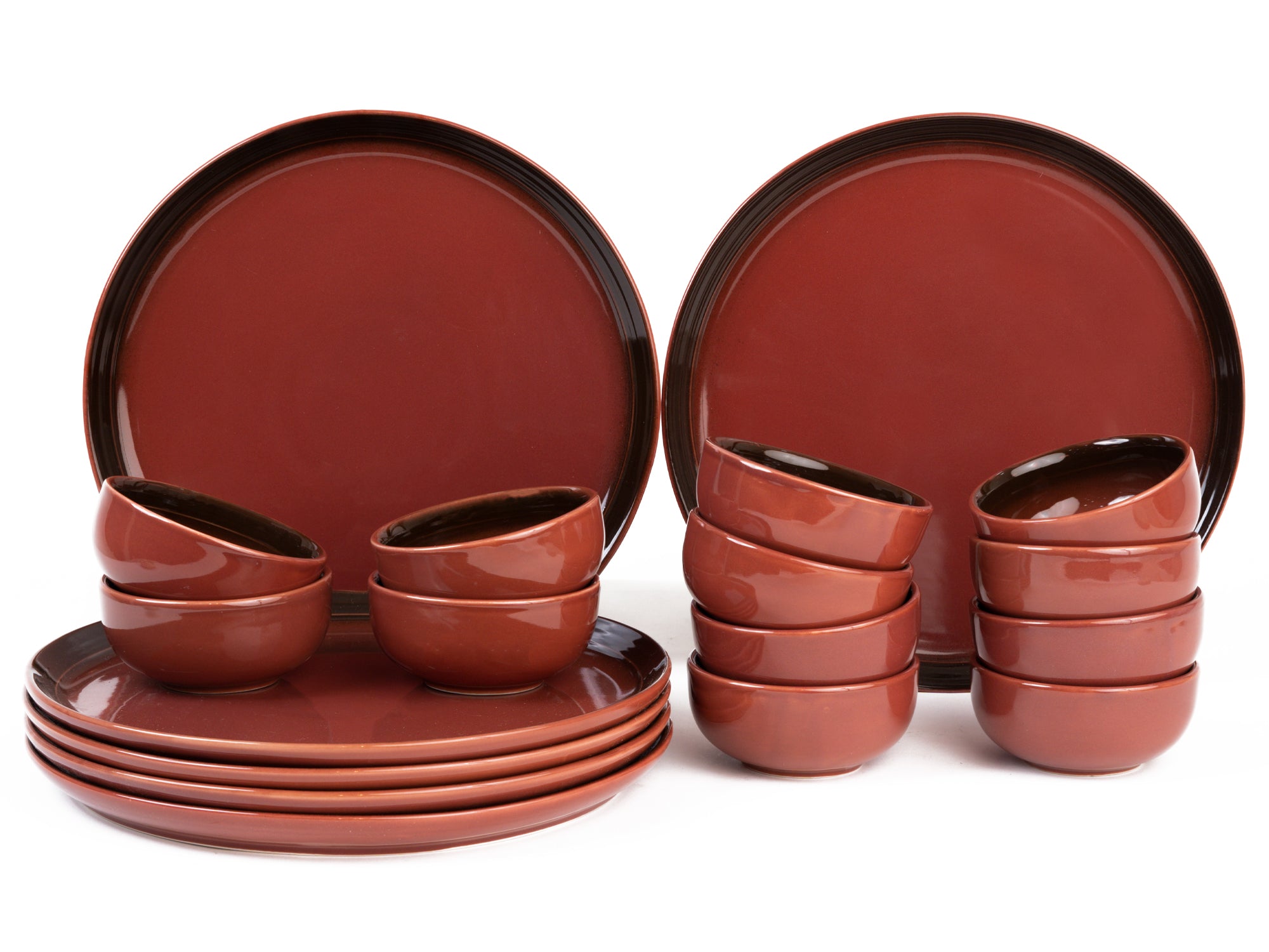 Deep Red Premium Porcelain Dinner Set Of 18 Pcs