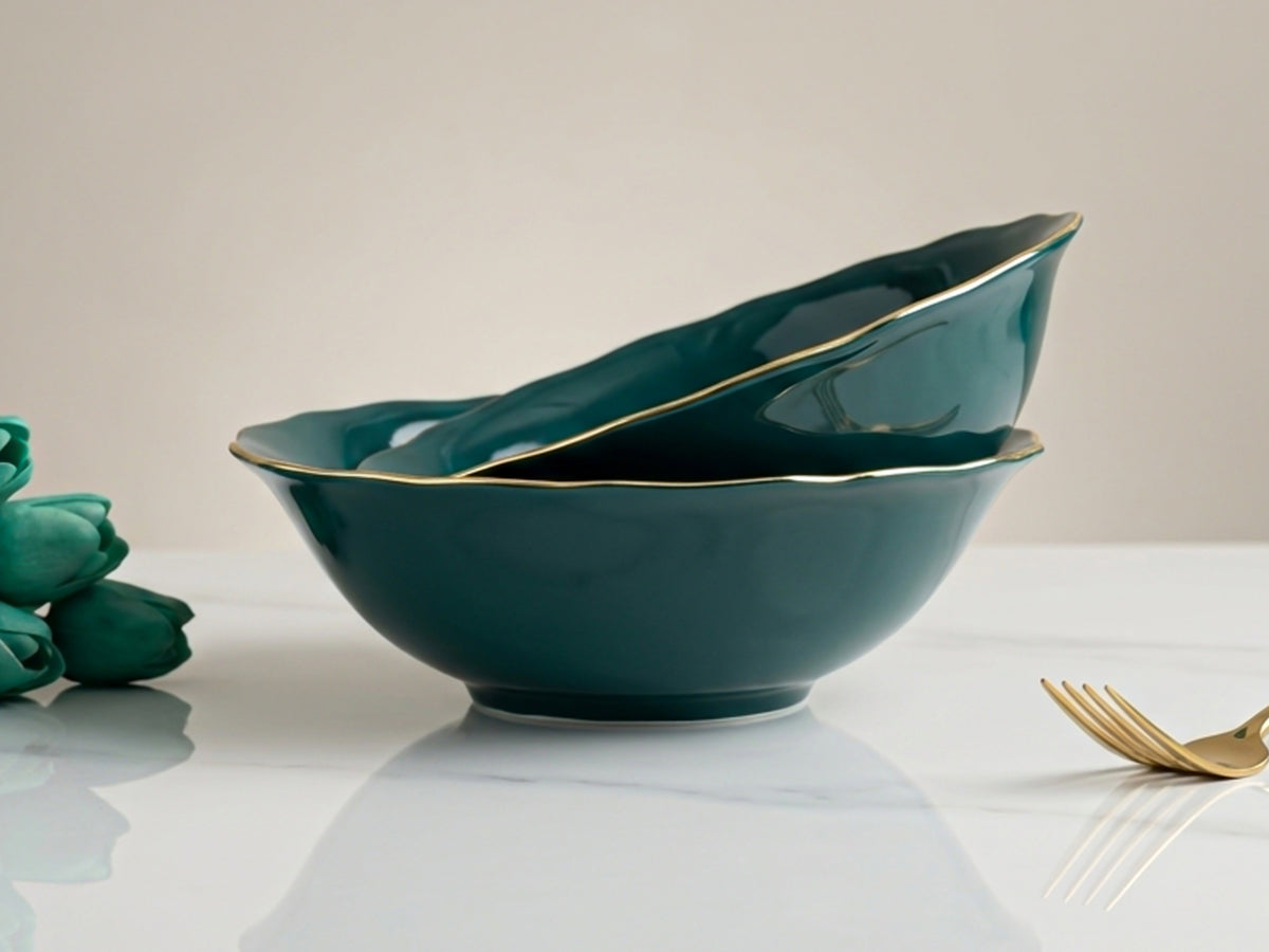 Rowan Teal Serving Bowls | 2 pcs