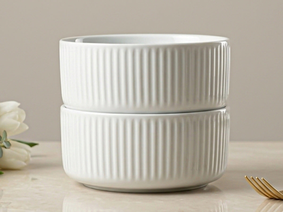 Linden Ivory Serving Bowls | 2 pcs