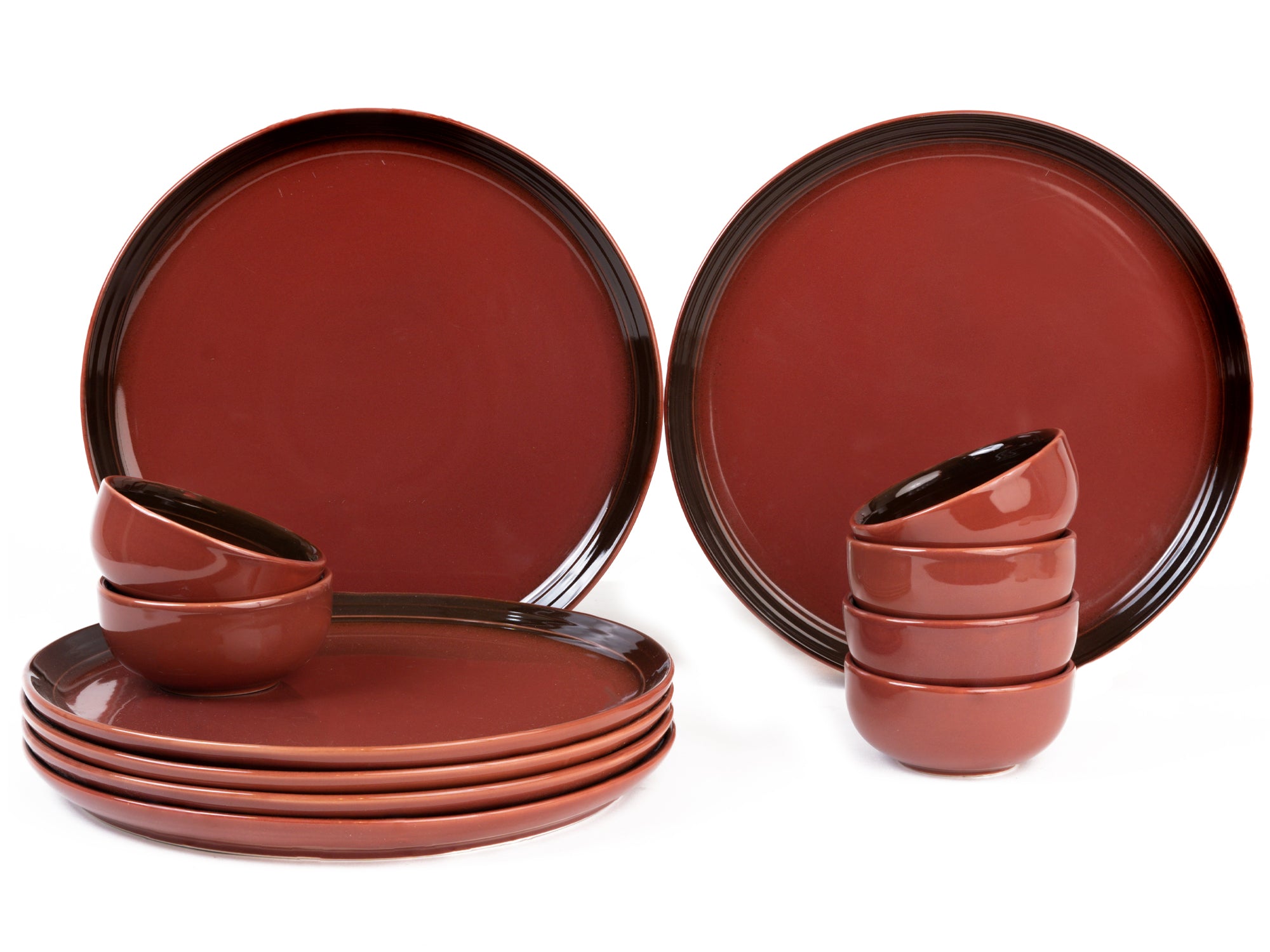 Deep Red Premium Porcelain Dinner Set Of 12 Pcs