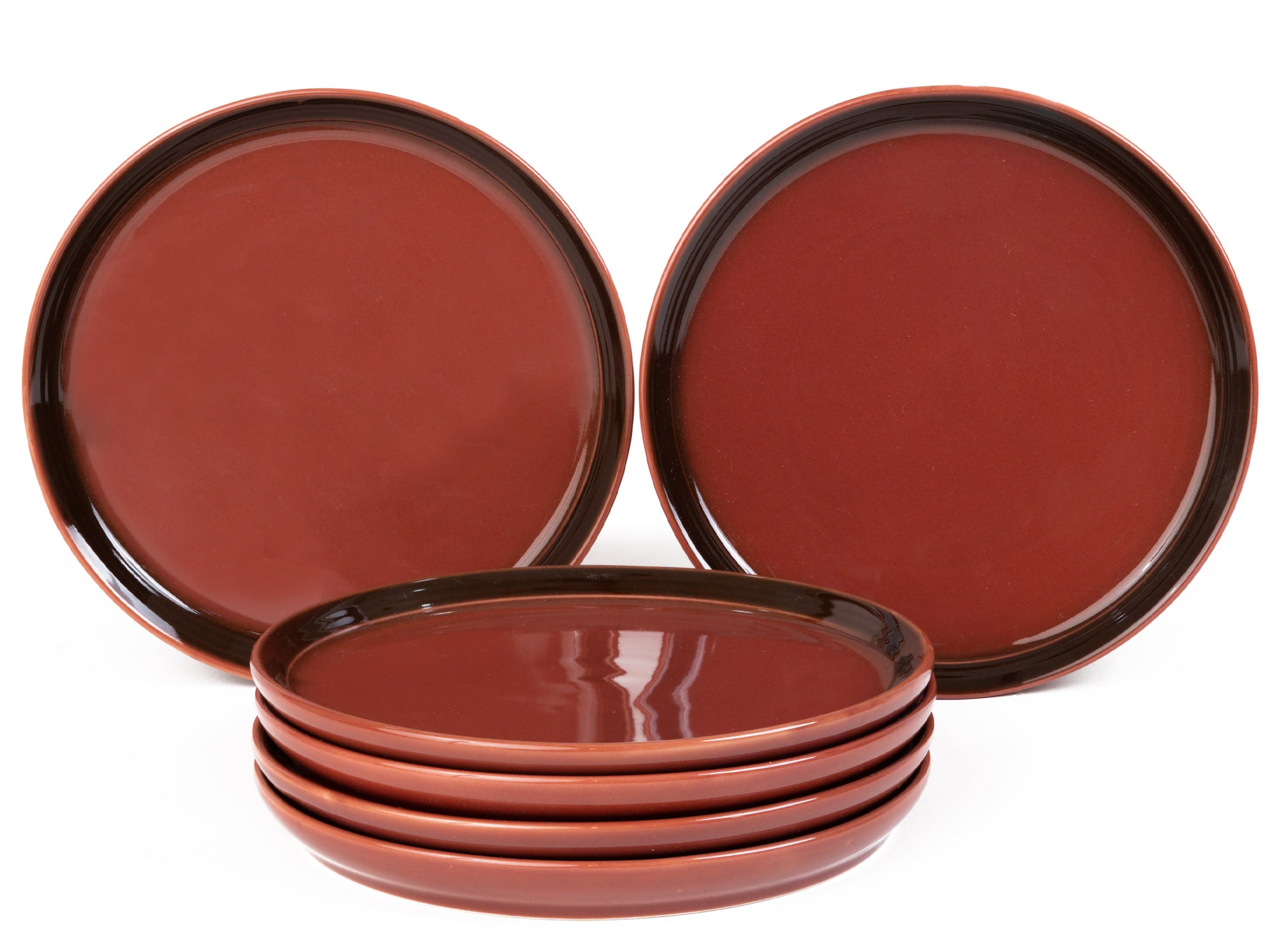 Deep Red Porcelain Small Plates Set of 6