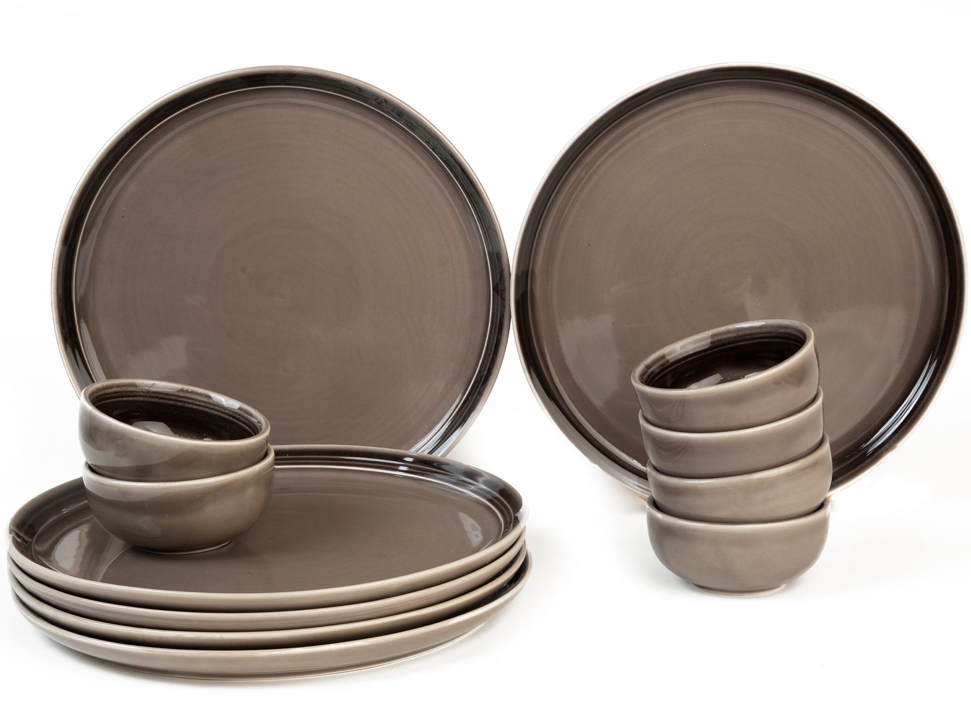 Smoke Grey Premium Porcelain Dinner Set Of 12 Pcs