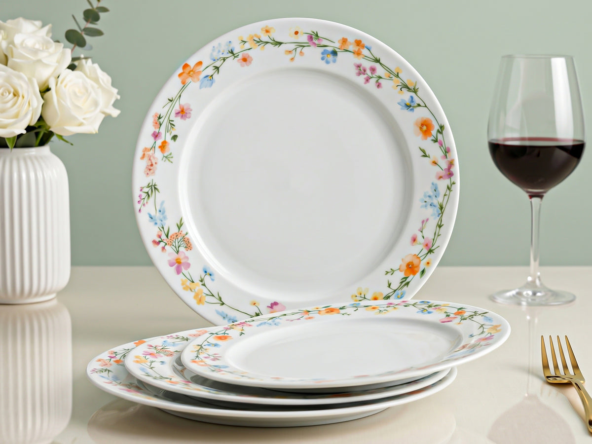 Auroa Floral Quarter Plates | 4 pcs
