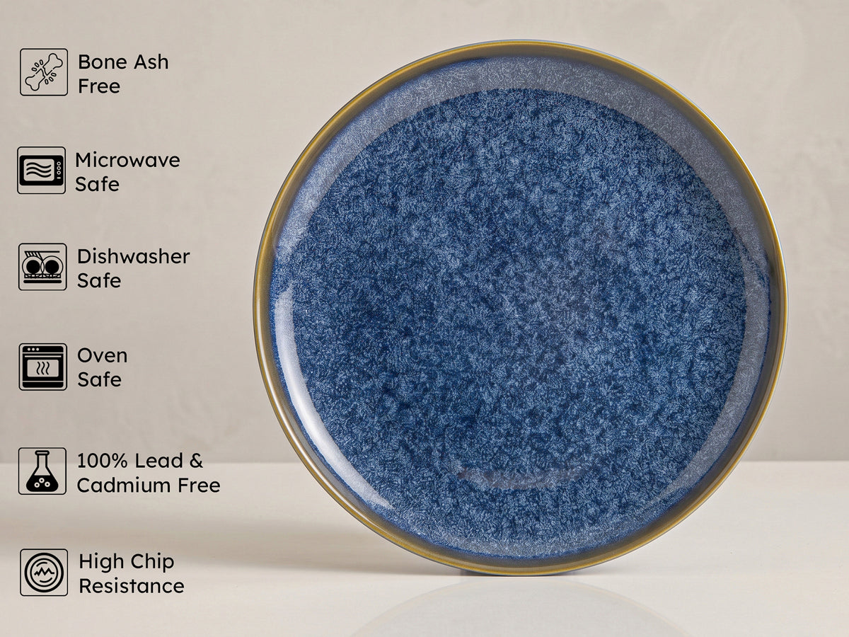 Greenish Blue Quarter Plates | 4 pcs