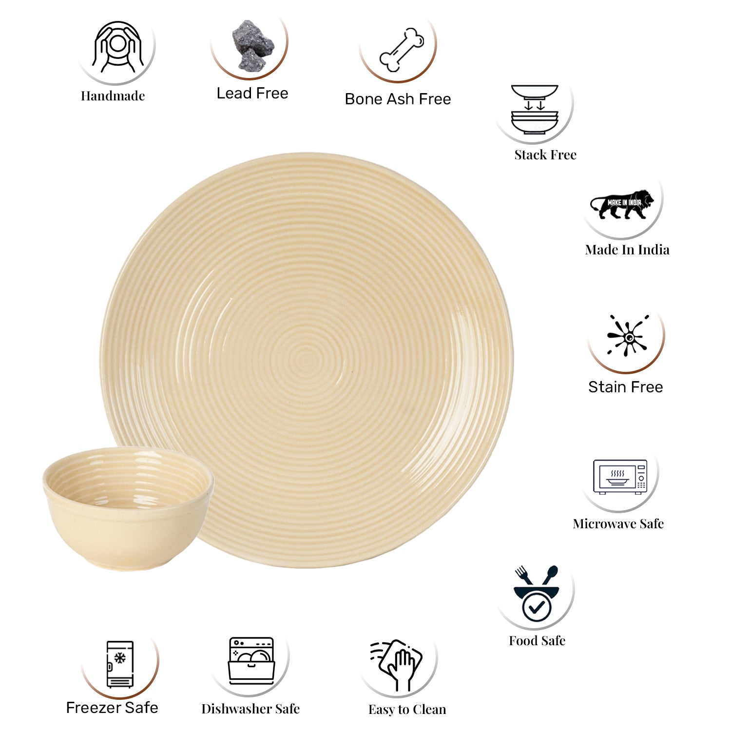 Acorn Premium Ceramic Dinner Set Of 8 Pcs