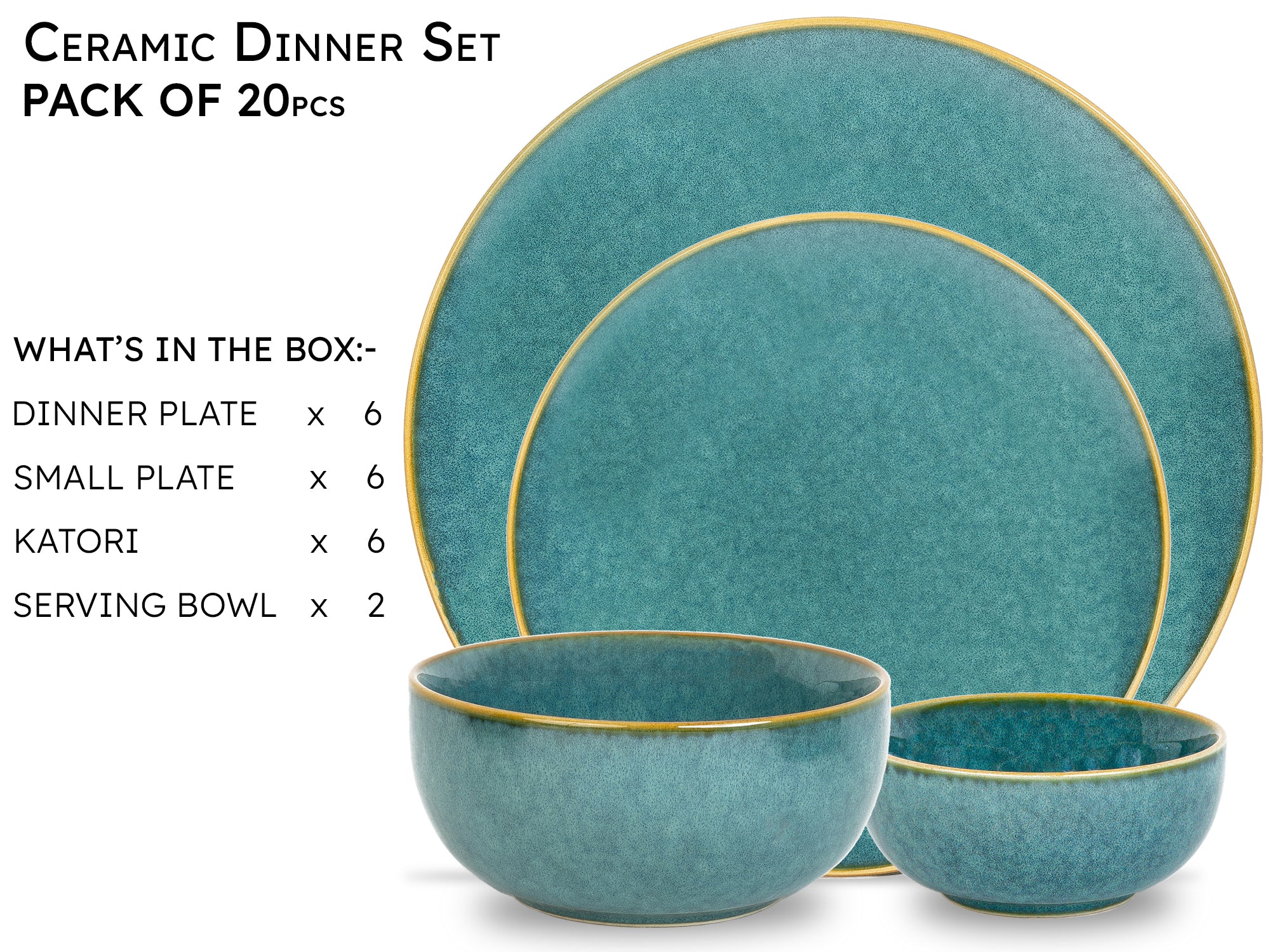 Ocean Premium Ceramic Dinner Set of 20 Pcs