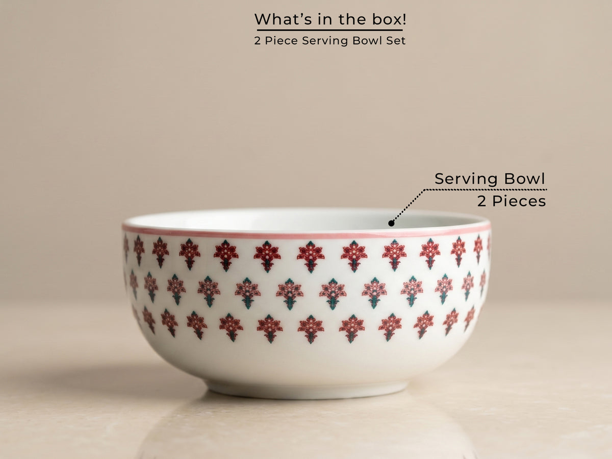 Pink Blossom Serving Bowls | 2 pcs