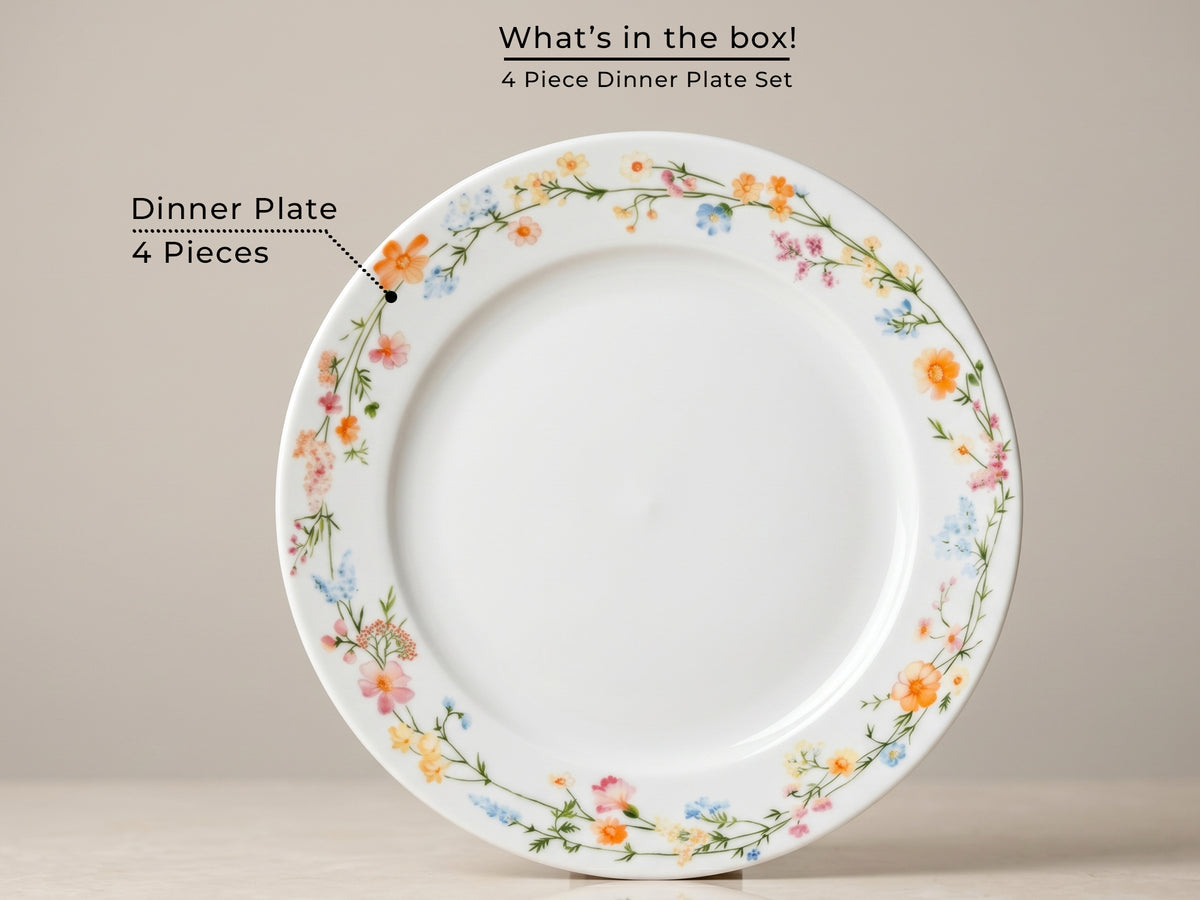 Auroa Floral Dinner Plates | 4 pcs