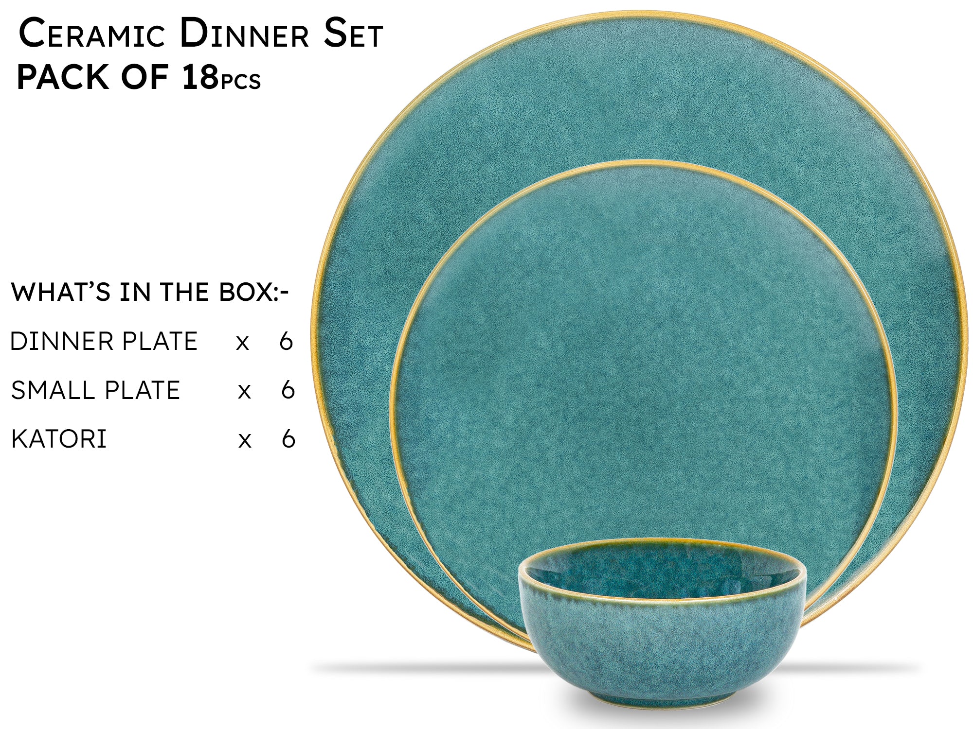 Ocean Premium Ceramic Dinner Set of 18 Pcs