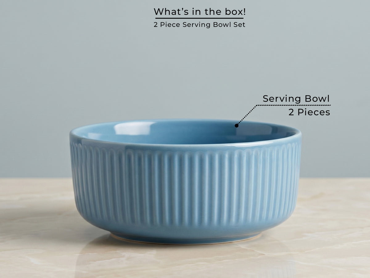 Linden Azure Serving Bowls | 2 pcs