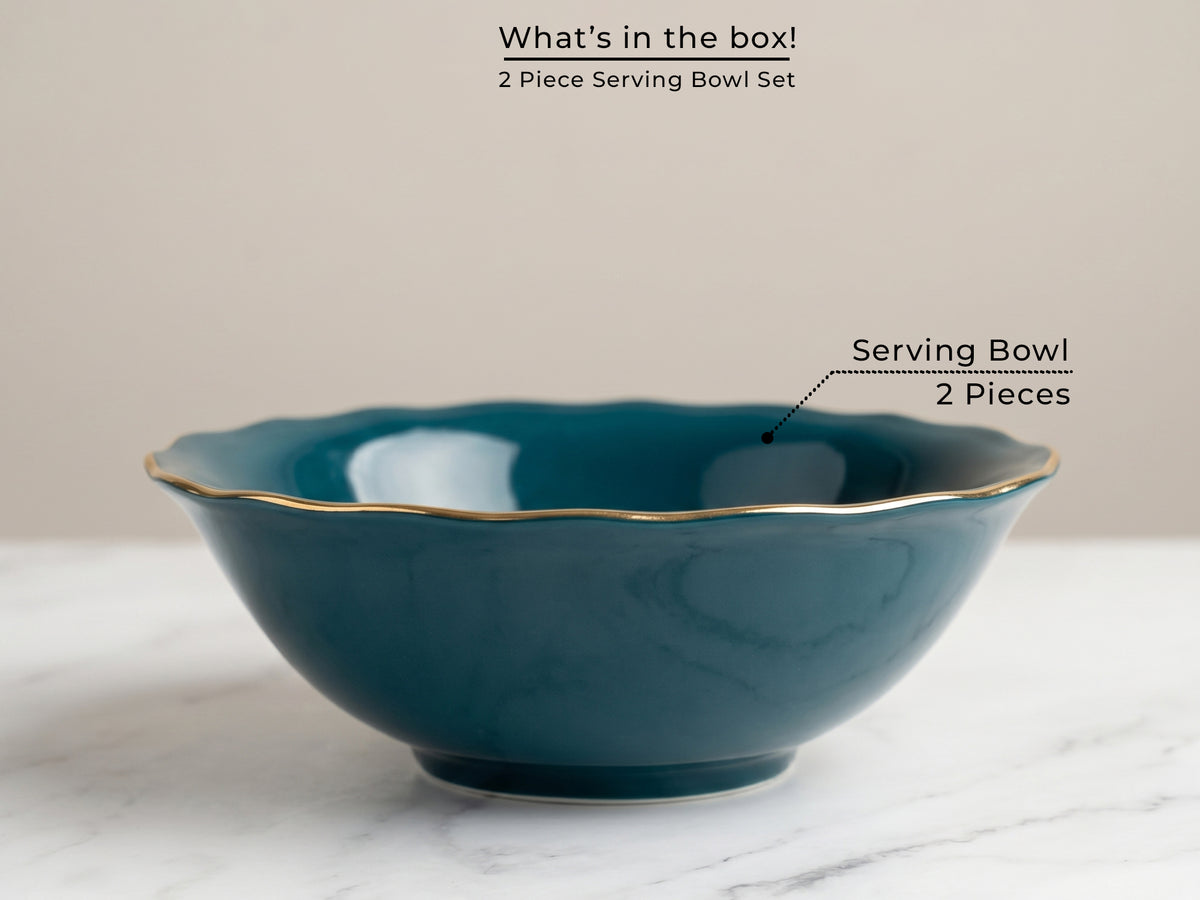 Rowan Teal Serving Bowls | 2 pcs