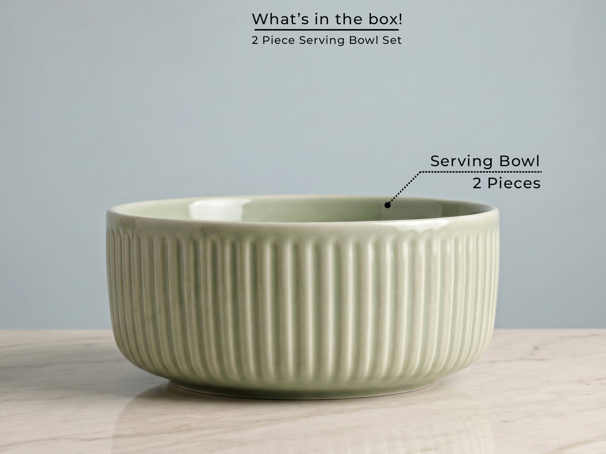 Linden Sage Serving Bowls | 2 pcs