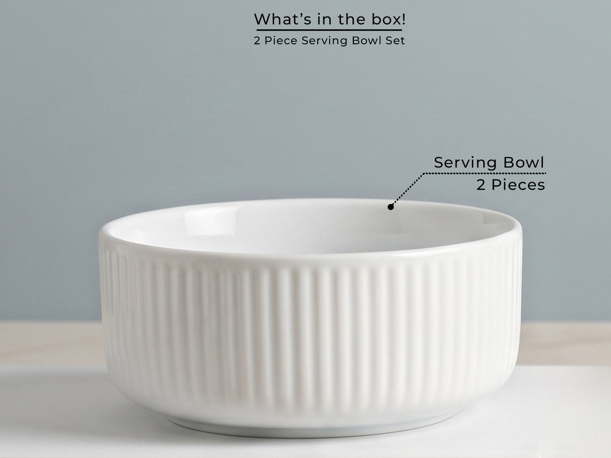 Linden Ivory Serving Bowls | 2 pcs