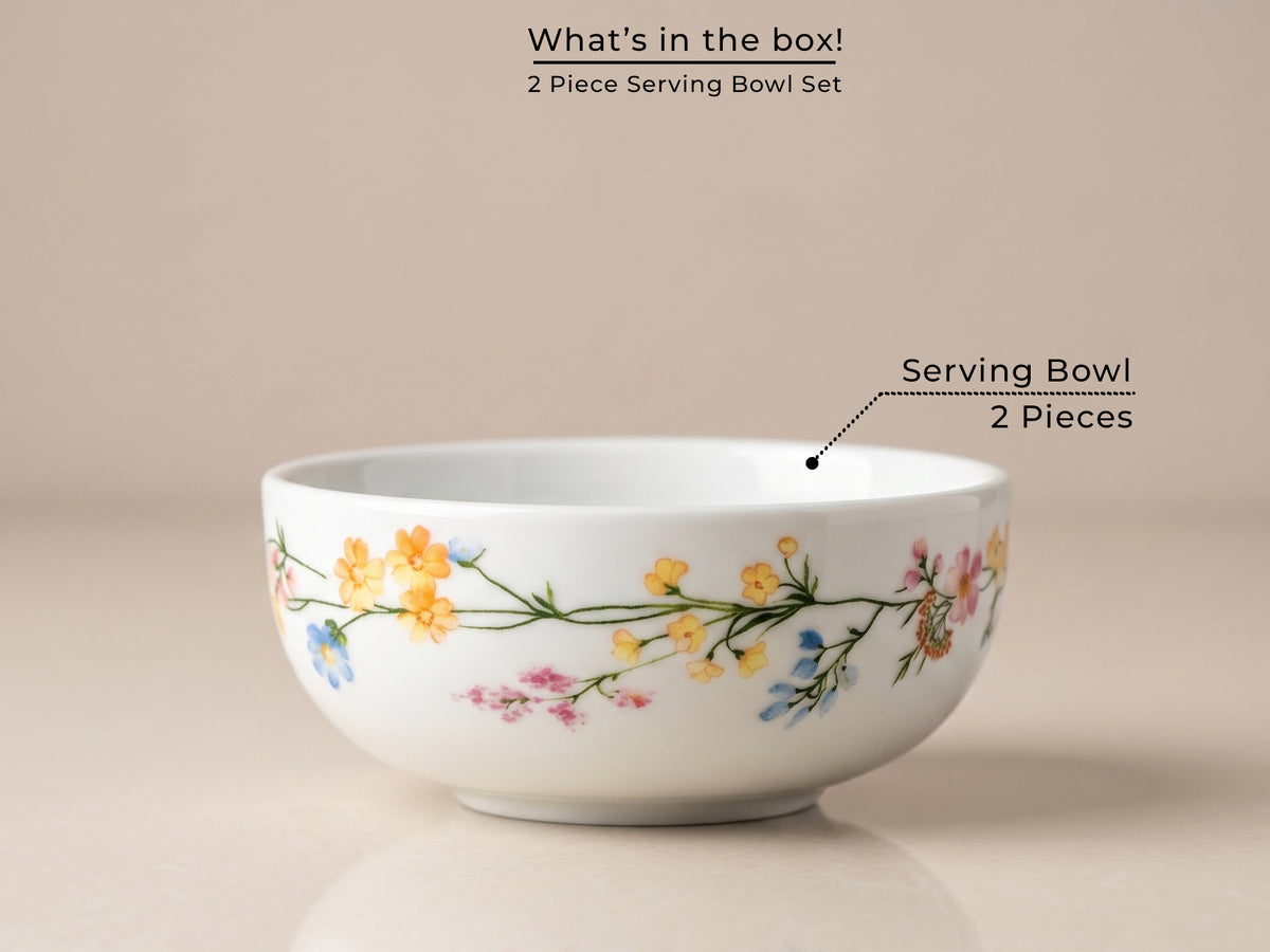 Auroa Floral Serving Bowls | 2 pcs