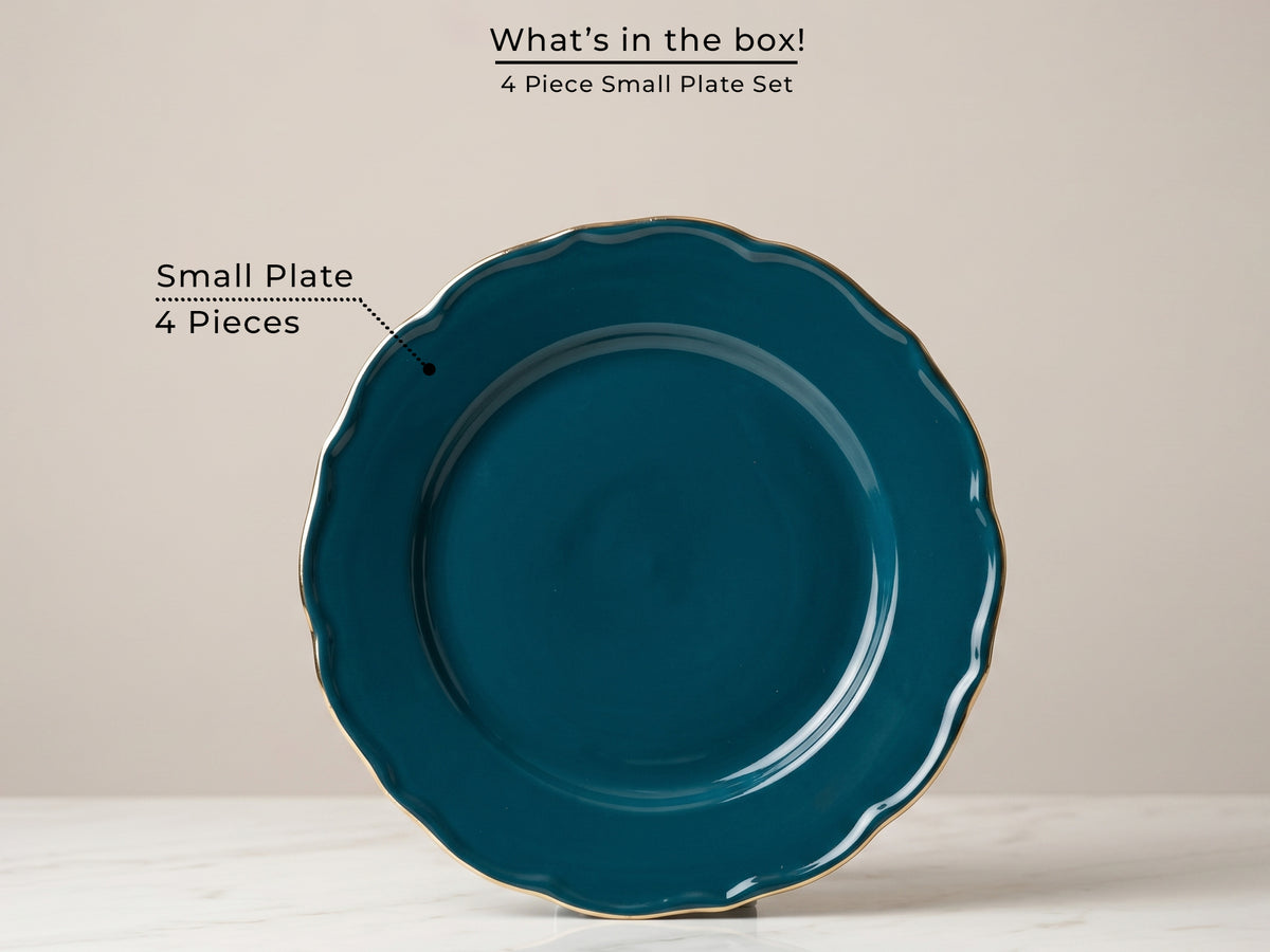 Rowan Teal Quarter Plates | 4 pcs