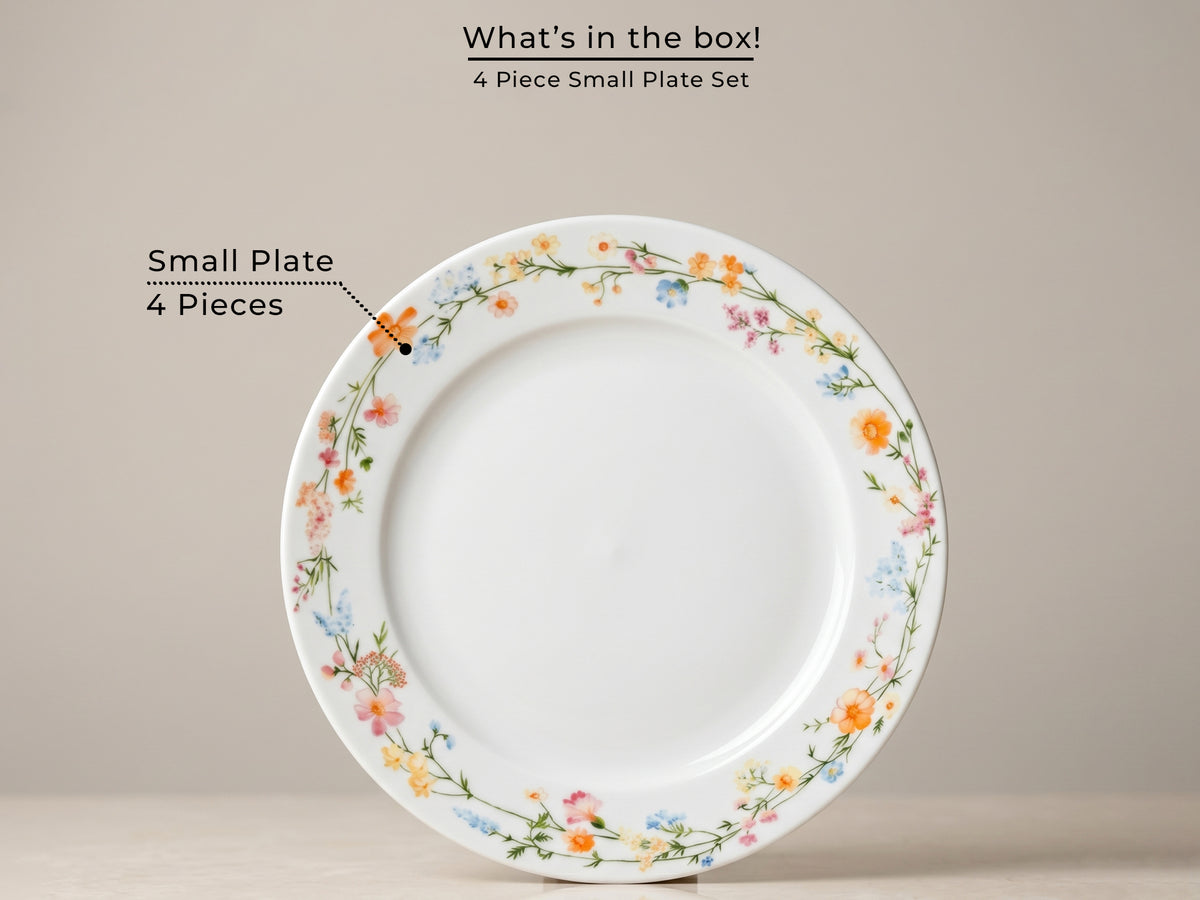 Auroa Floral Quarter Plates | 4 pcs