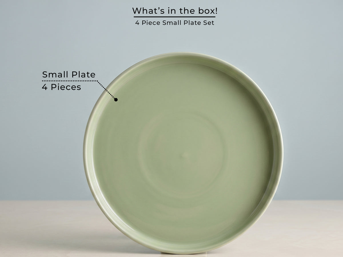 Linden Sage Quarter Plates | 4 pcs
