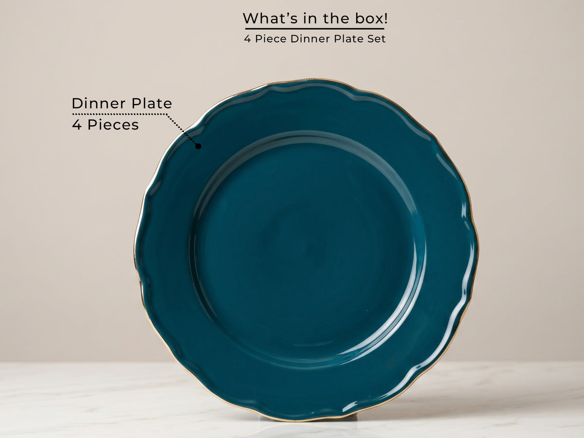 Rowan Teal Dinner Plates | 4 pcs