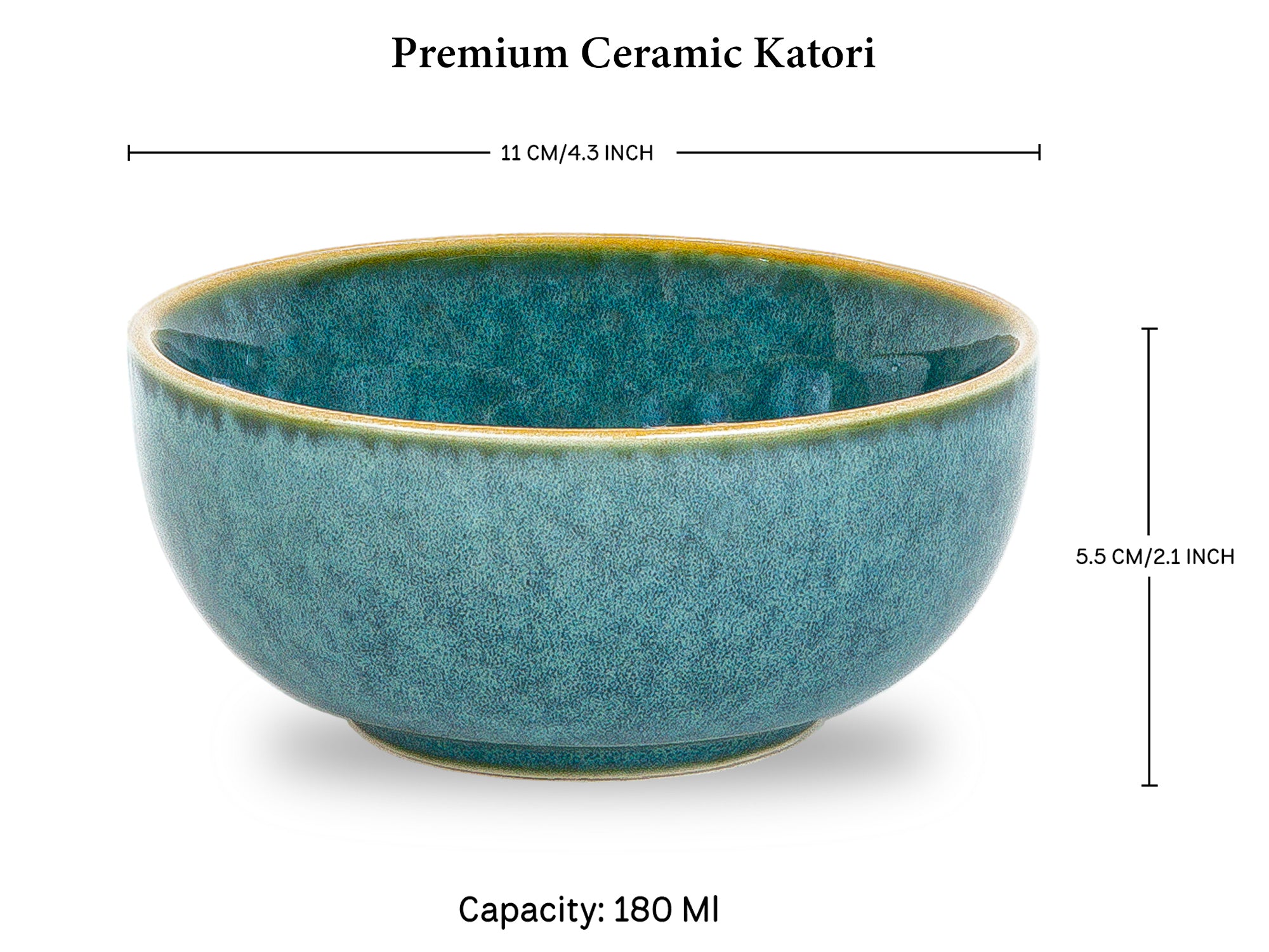 Ocean Premium Ceramic Small Dinner Bowls Set of 6