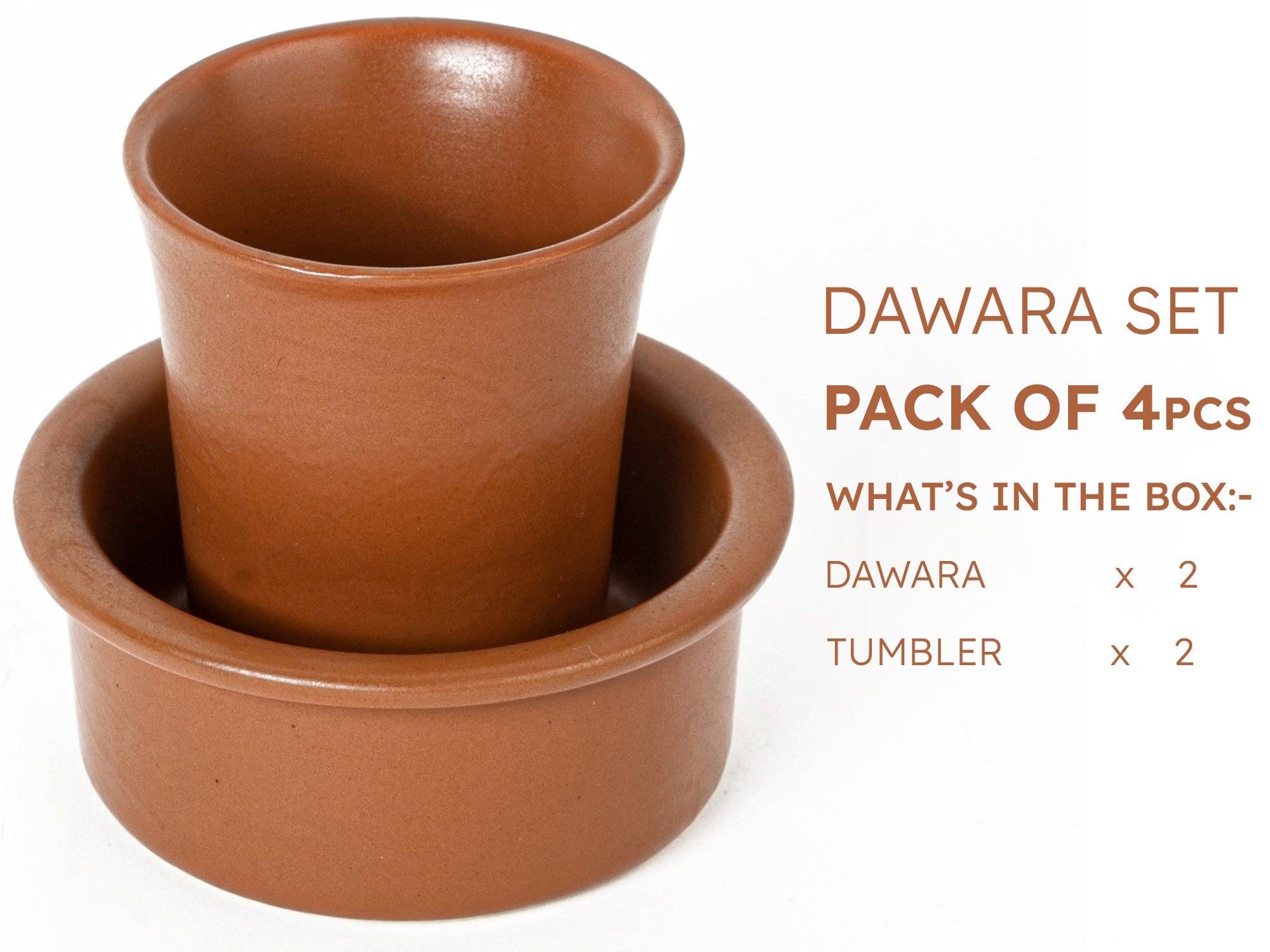 Terracotta Soil Premium Ceramic Dawara Set of 2