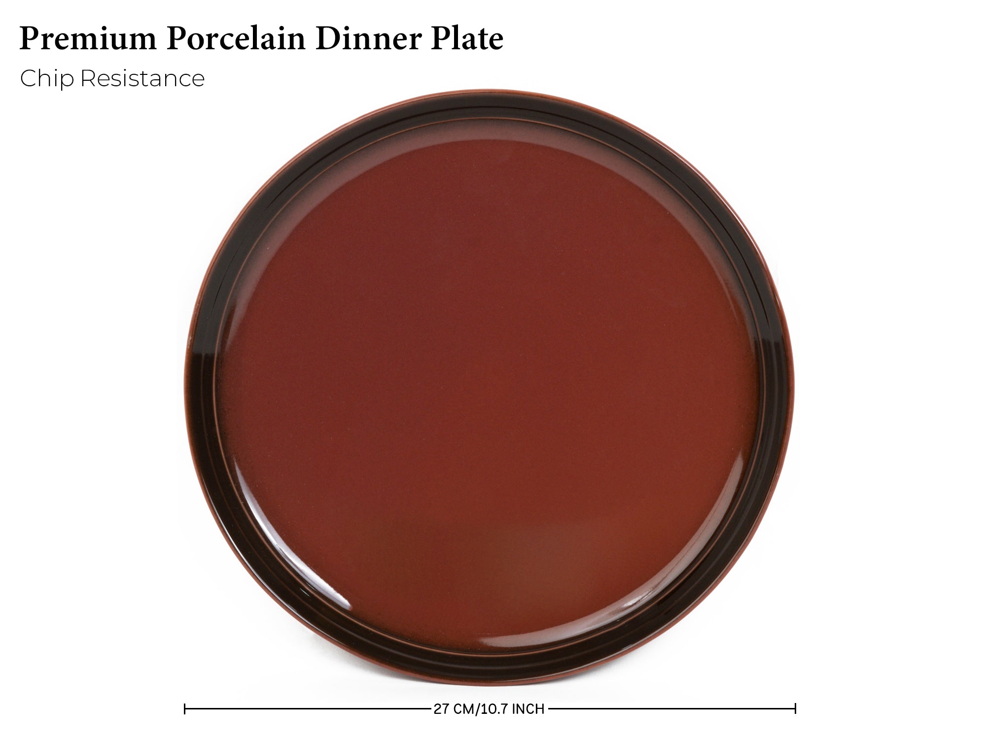 Deep Red Porcelain Dinner Plates Set of 6