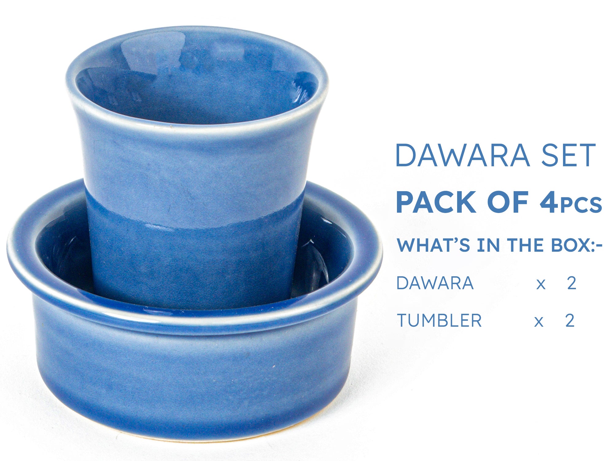 Misty Gaze Premium Ceramic Dawara Set of 2