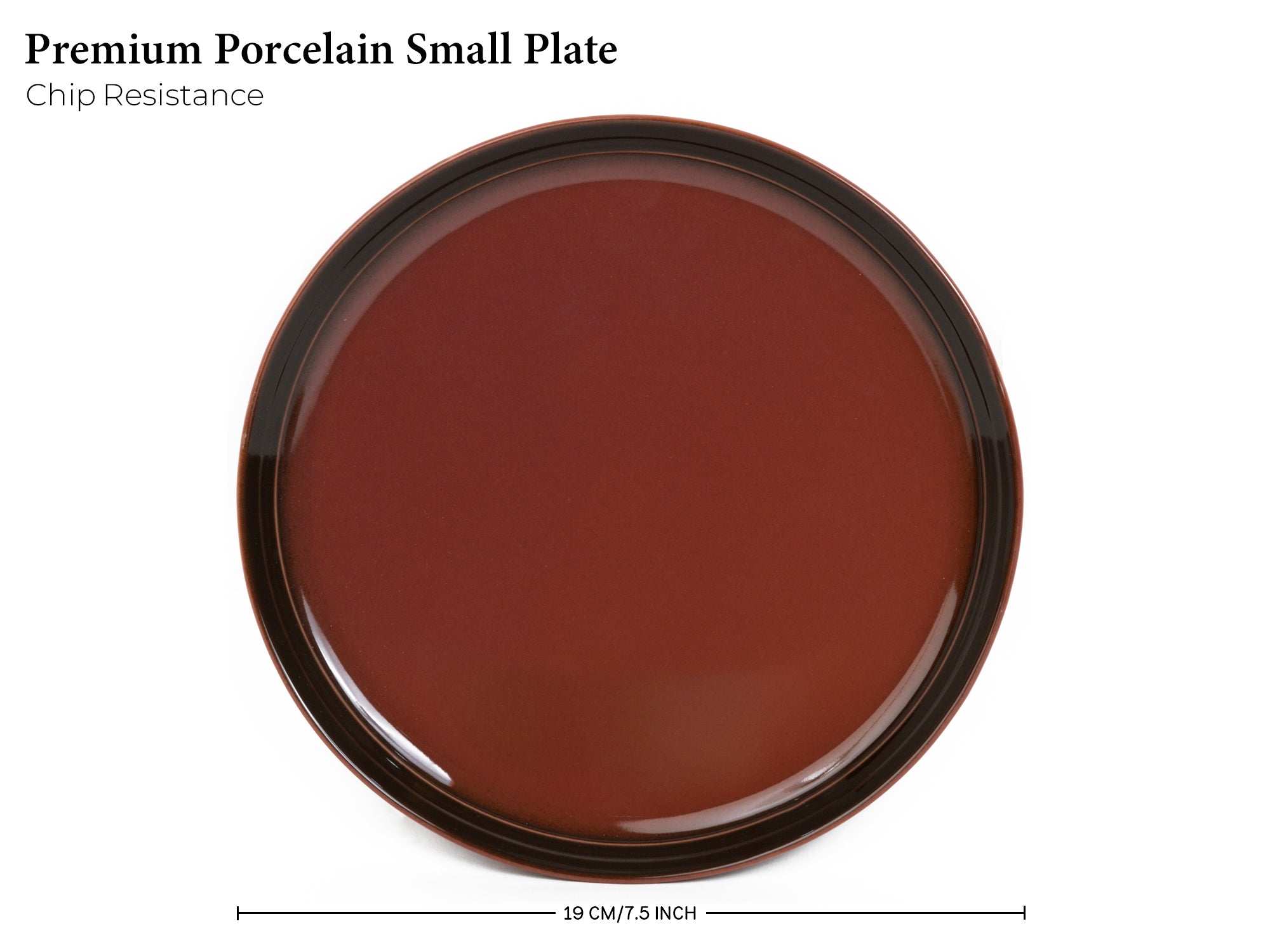 Deep Red Porcelain Small Plates Set of 6