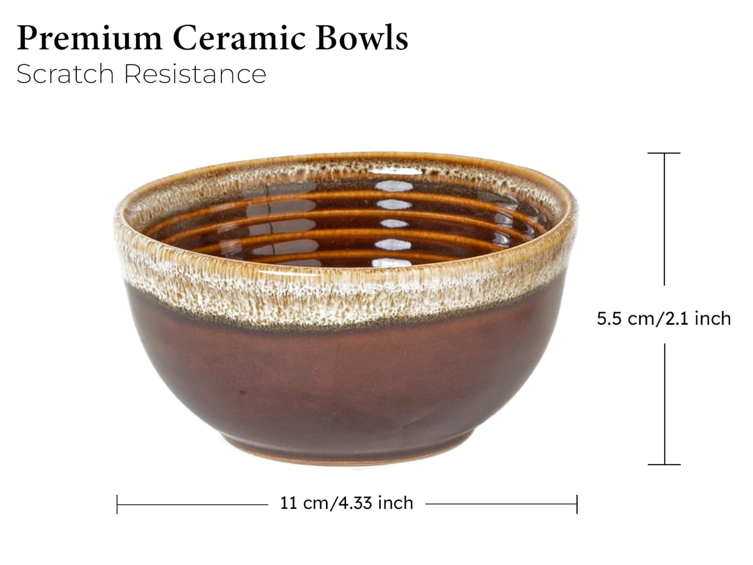 Peanut Premium Ceramic Small Dinner Bowls Set of 4