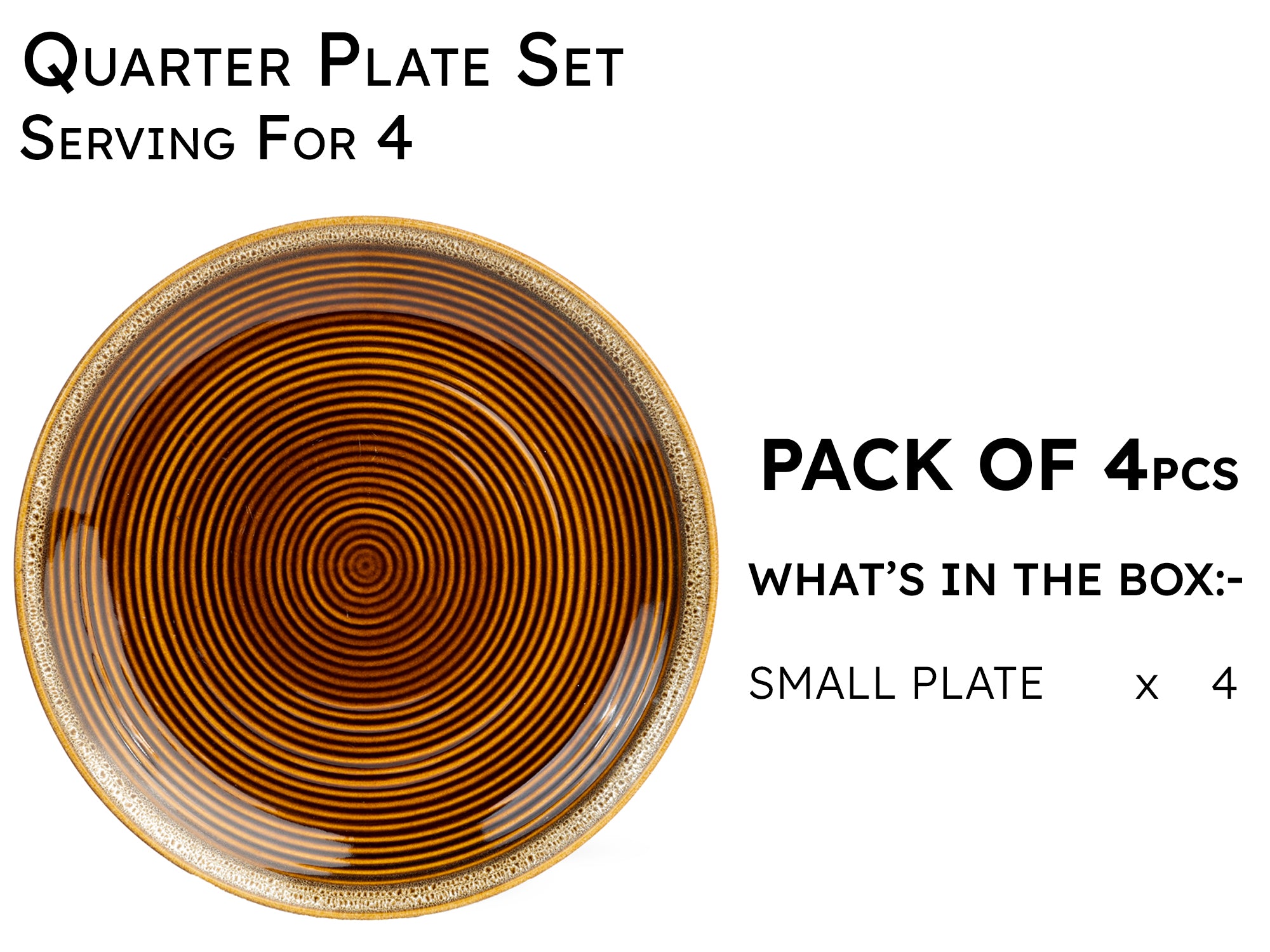 Peanut Premium Ceramic Small Plates Set of 4