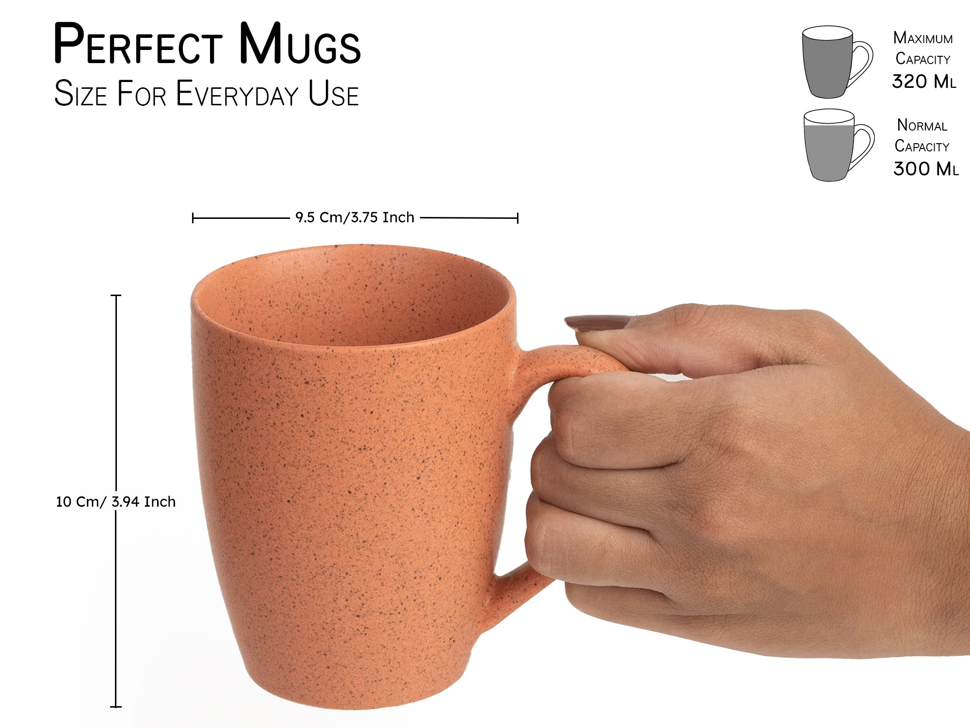 Handcrafted Ceramic Coffee Mug and Tea Cup – 300 ml