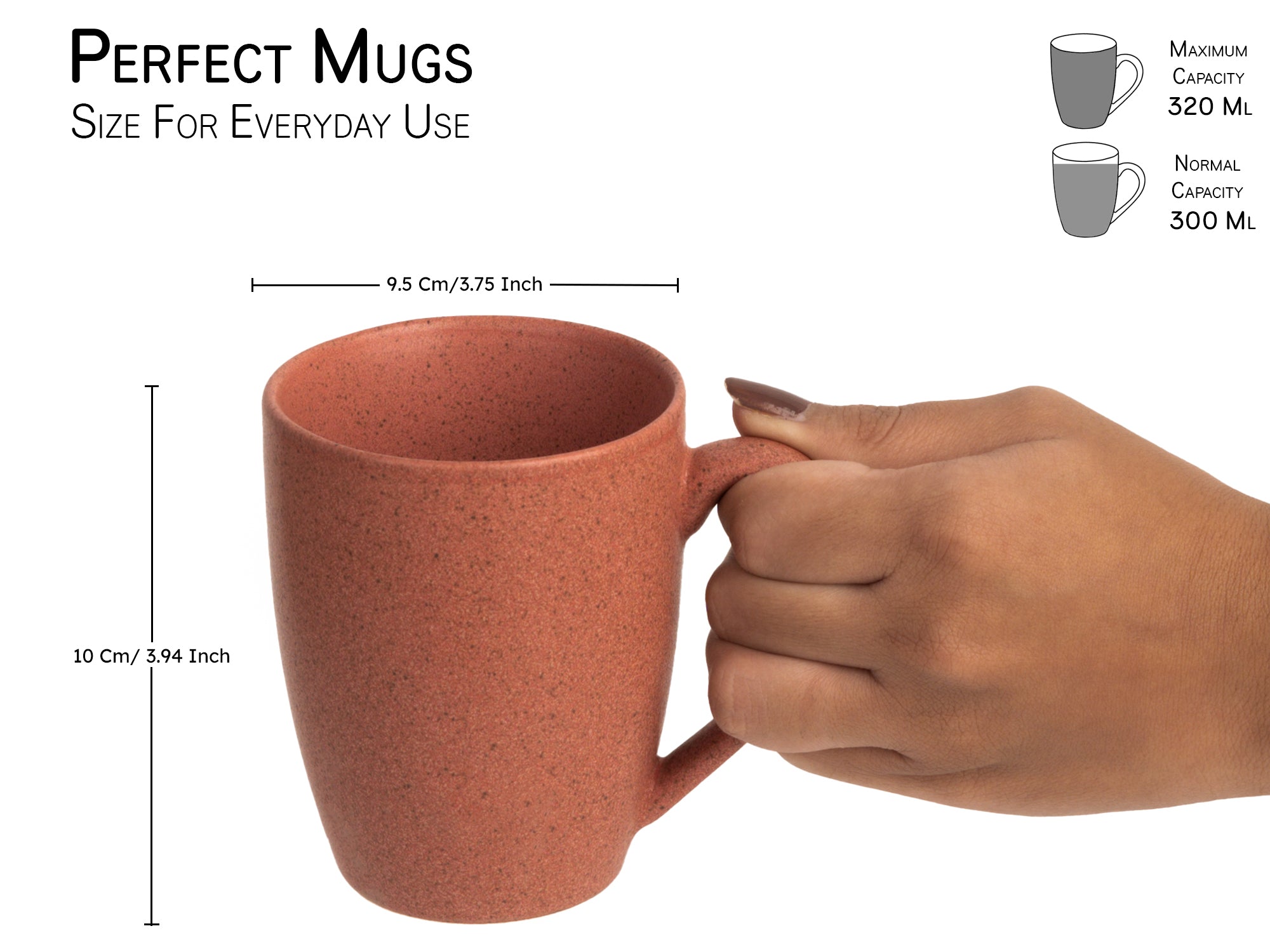 Handcrafted Ceramic Coffee Mug and Tea Cup – 300 ml