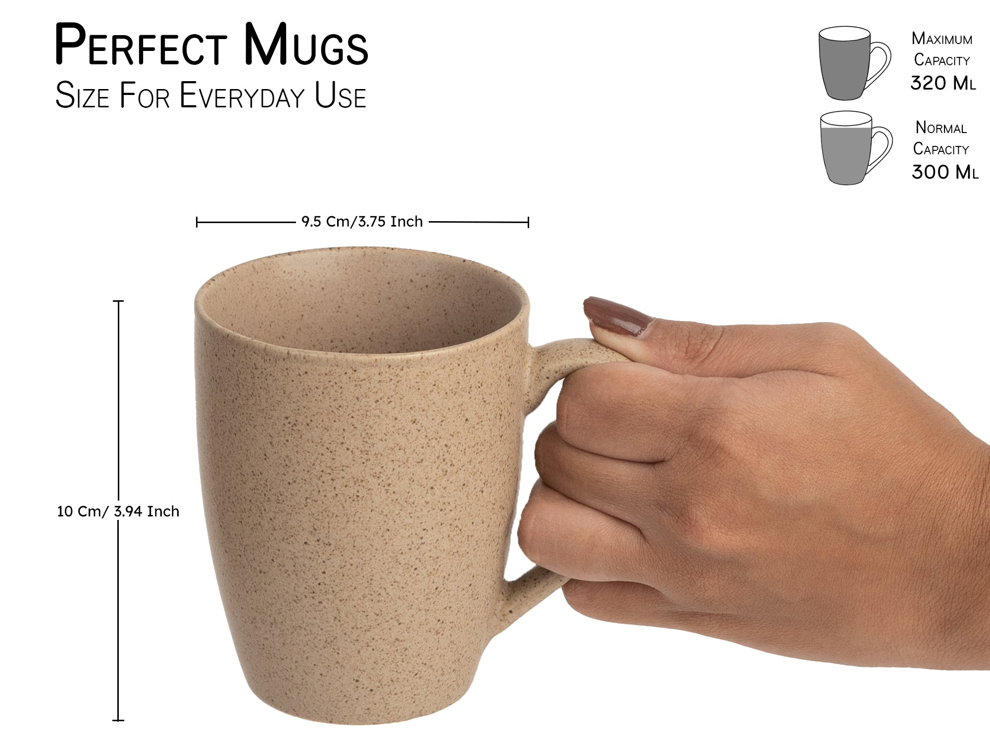 Handcrafted Ceramic Coffee Mug and Tea Cup – 300 ml