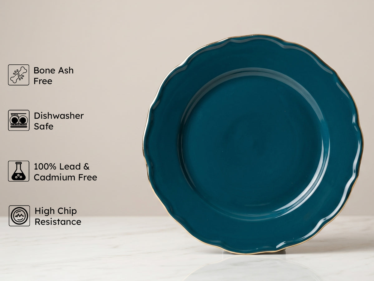 Rowan Teal Dinner Plates | 4 pcs
