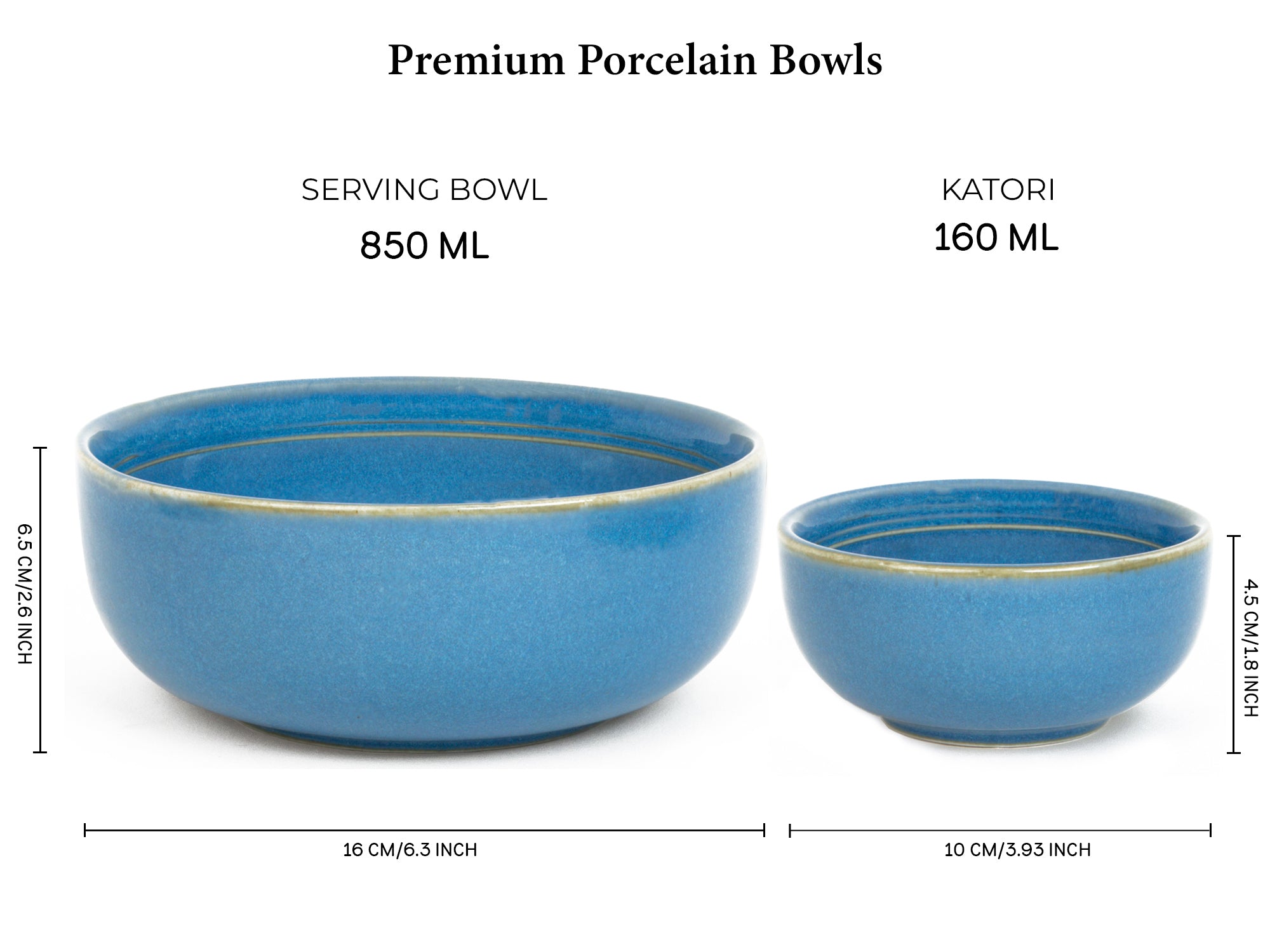 Mid Blue Premium Porcelain Dinner Set Of 14 Pcs