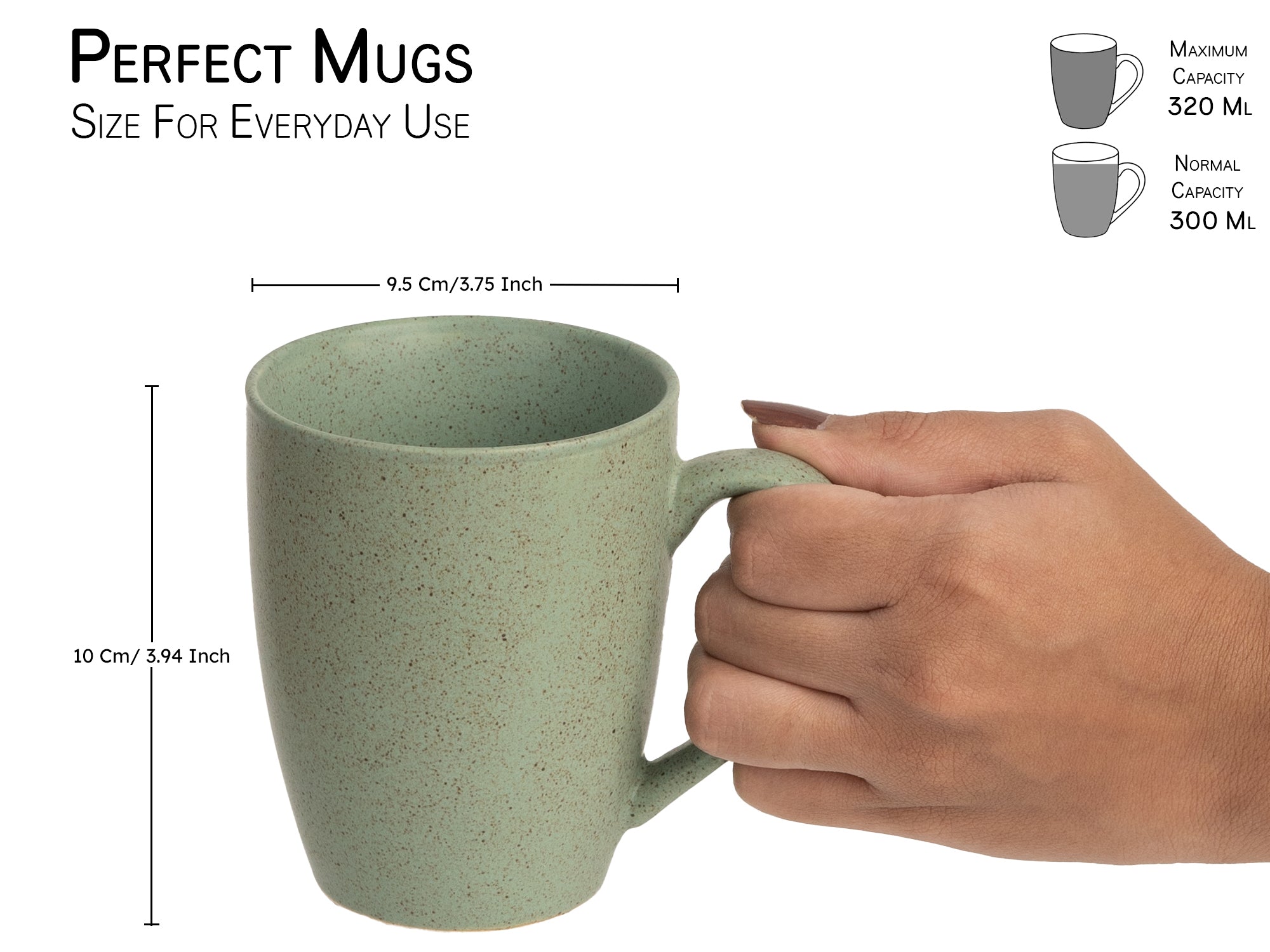 Handcrafted Ceramic Coffee Mug and Tea Cup – 300 ml