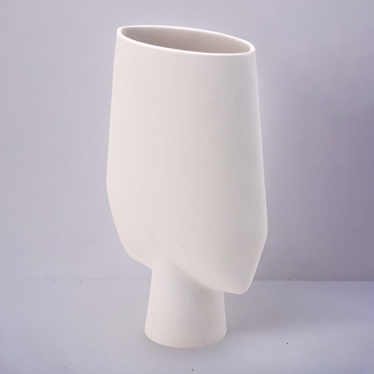 Bodhi House Ceramic Handcrafted Modern Abstract Square Minimalist Aesthetic Flower Vase for Home Decor and Gifting Vases | Matte Finish | Decorative Flower Vase for Living Room - White | Set of 2 Bodhi House