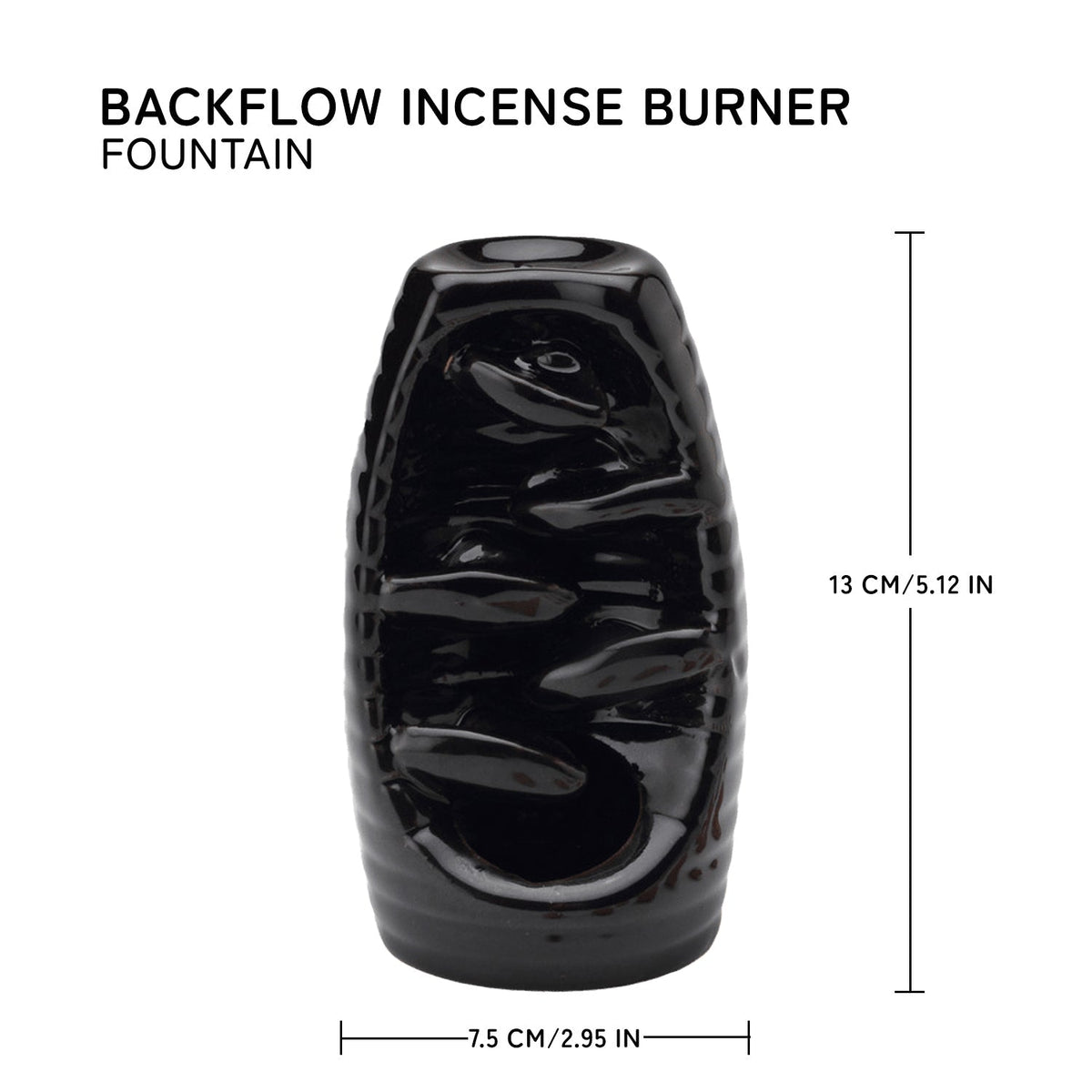 Waterfall Smoke Fountain Back Flow Incense Burner With 20 Incense Cones Bodhi House