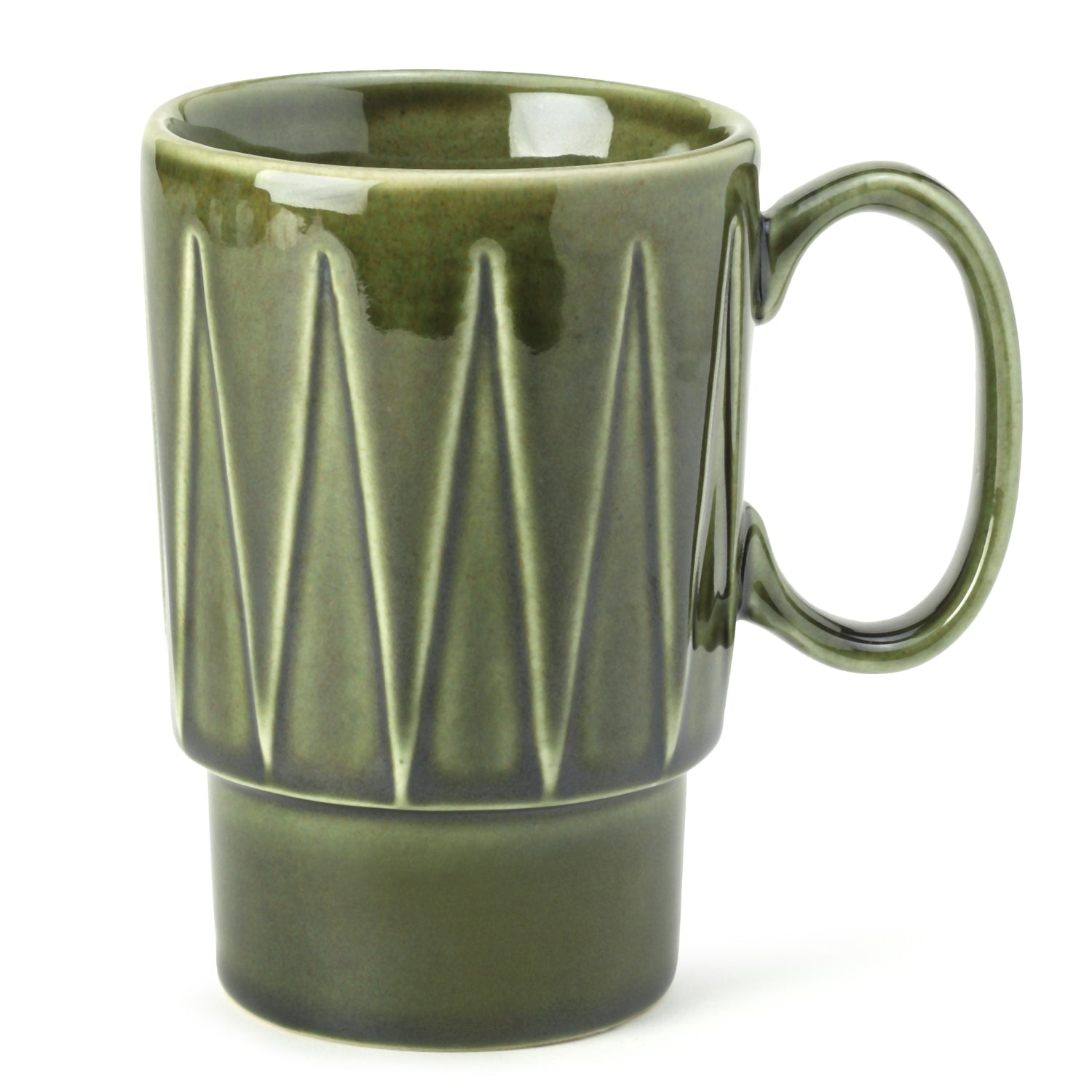 Moss Green Ceramic Cups Set of 1 Pieces (350 ml)